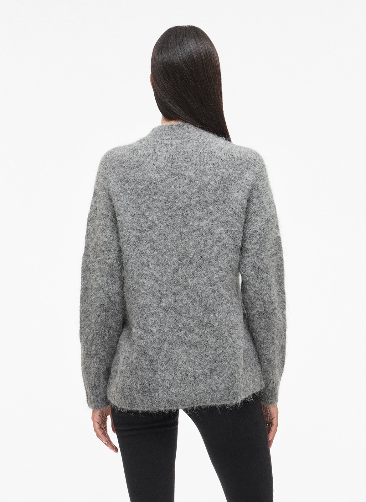 Pull droit uni en laine mélangée VILA Gris