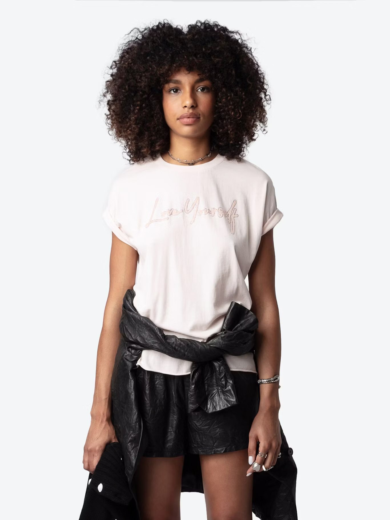 Tee-shirt col rond en coton bio ZADIG&VOLTAIRE Rose