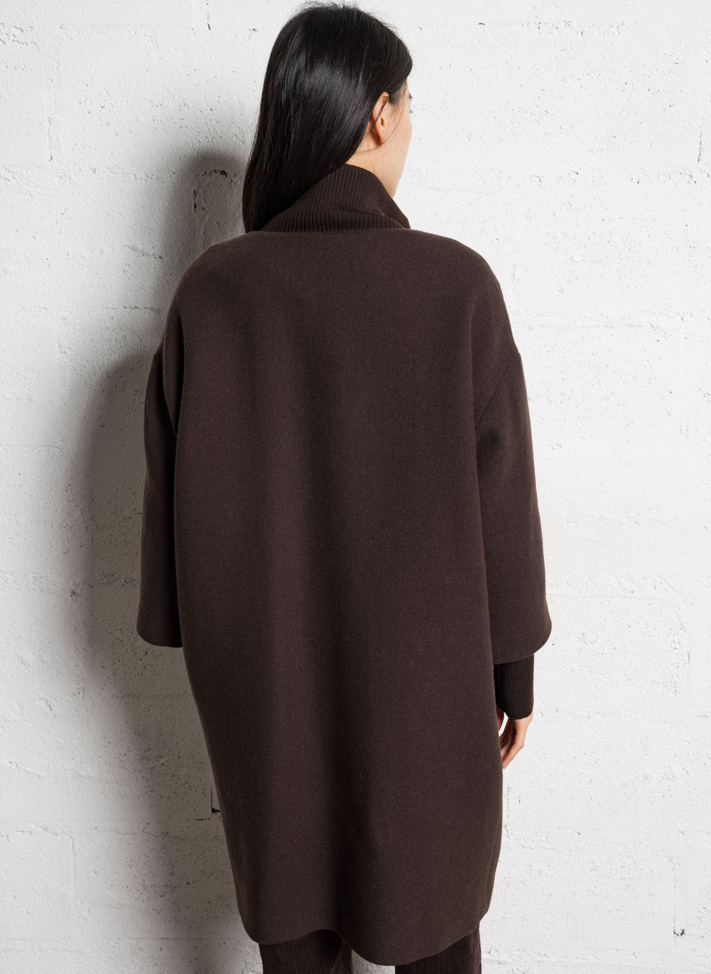 Long oversized solid coat MAISON 123 Brown