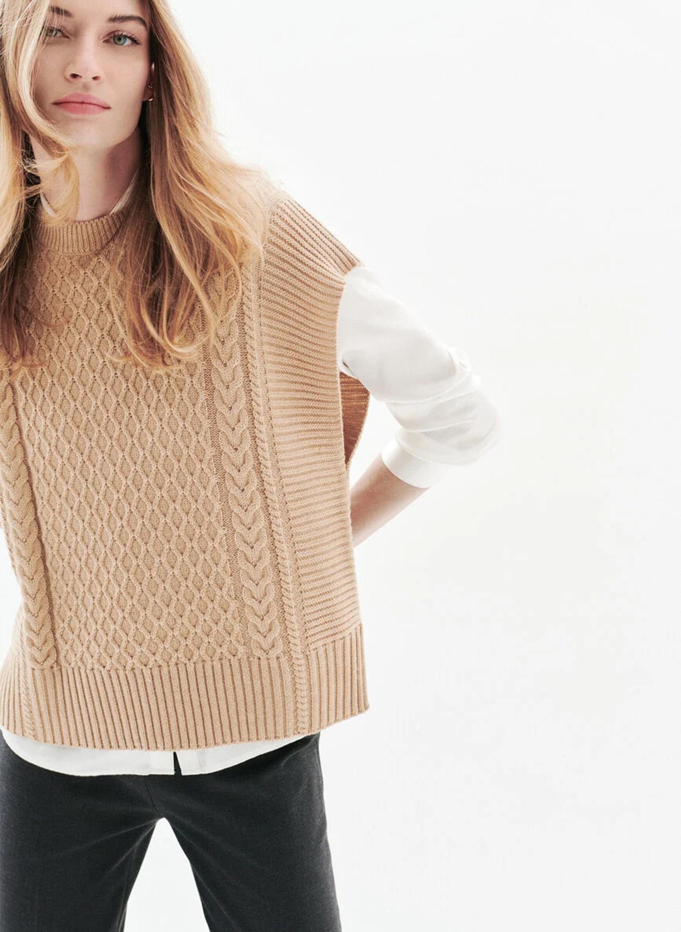 Pull col rond CAROLL Beige