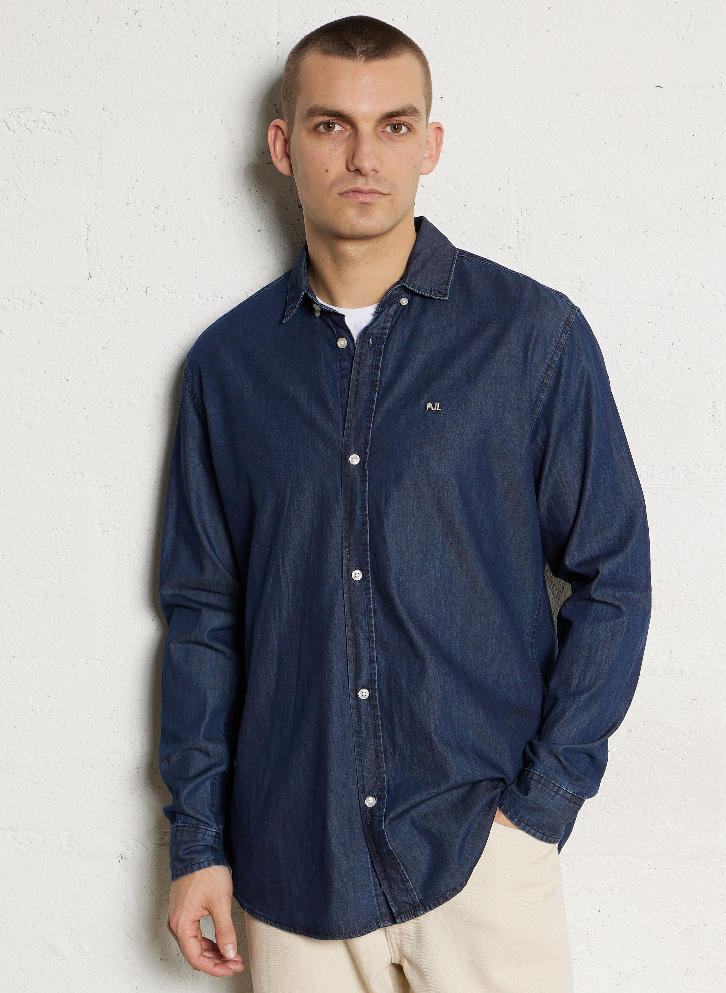 Classic straight denim shirt PEPE JEANS Blue
