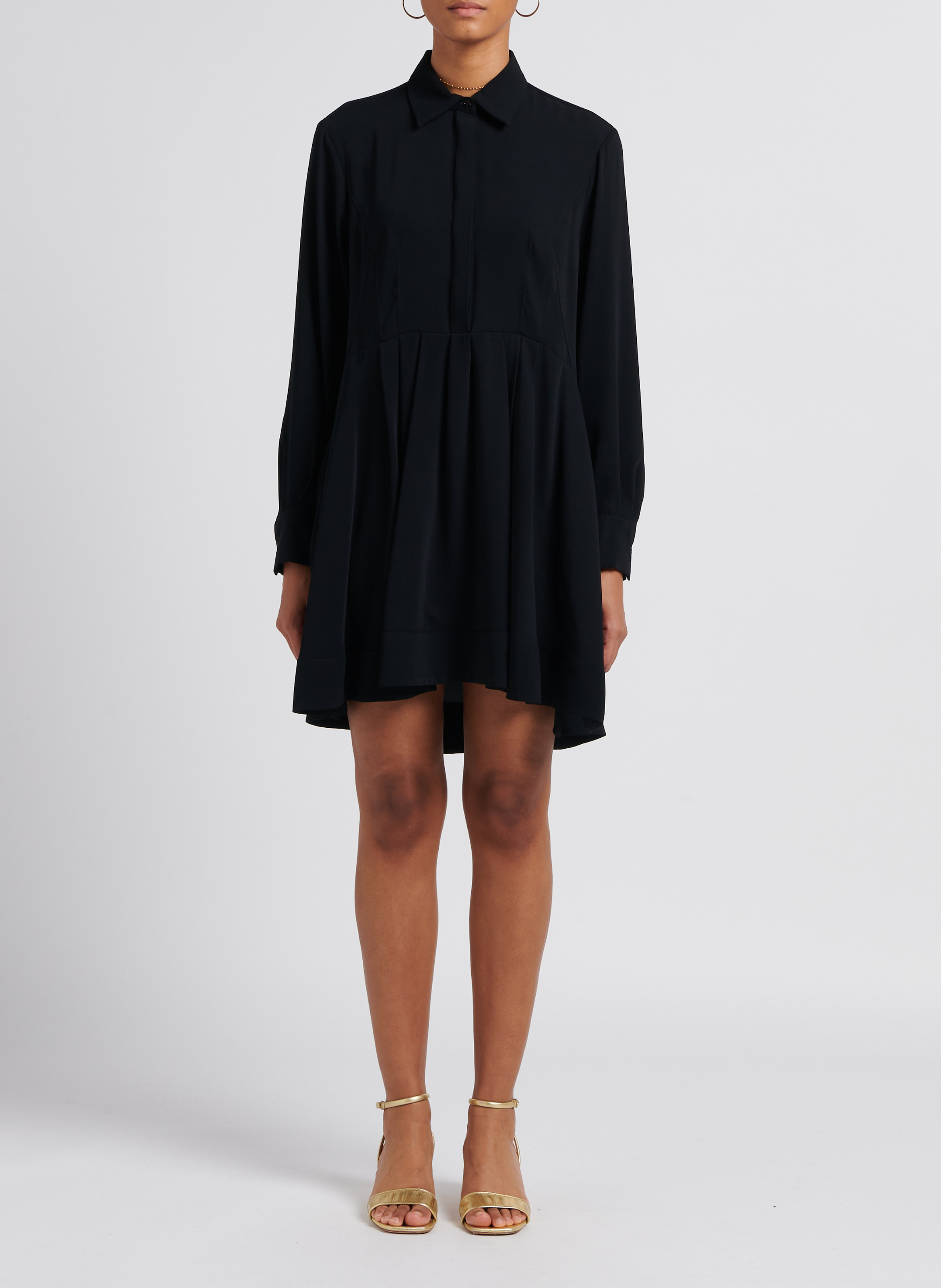 Korte jurk met klassieke kraag PINKO Zwart