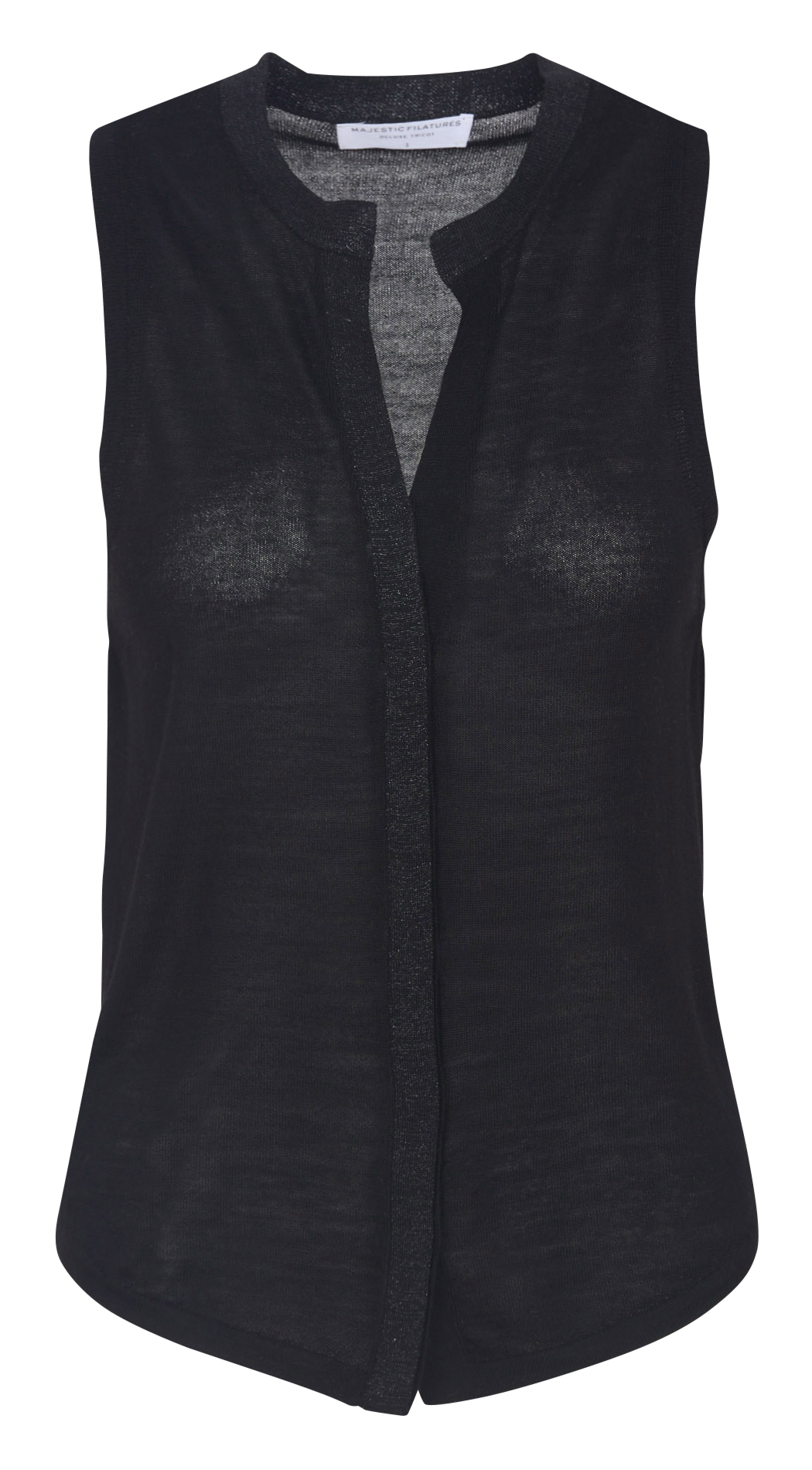 Top sans manches en laine mélangée MAJESTIC FILATURES Noir