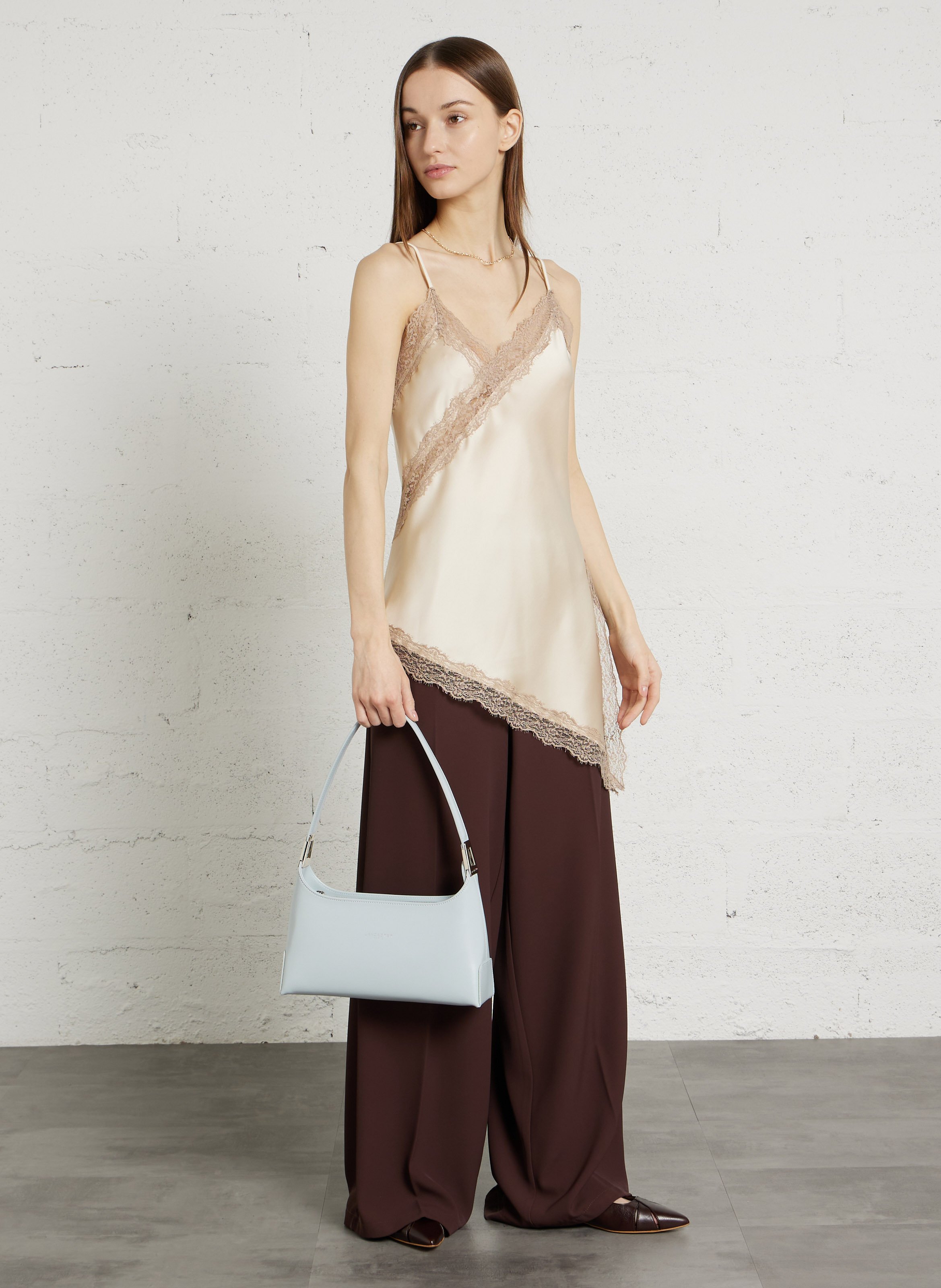 Baguette-Tasche aus Glattleder LANCASTER PARIS Blau