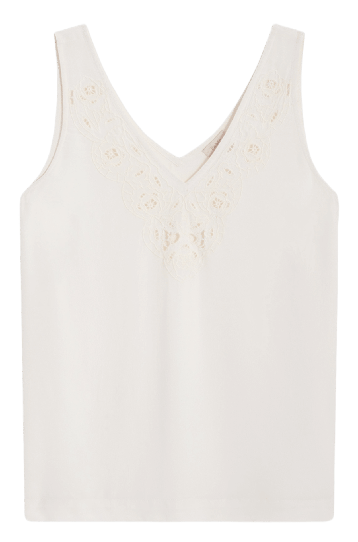 V-neck tank top with embroidery PABLO Beige