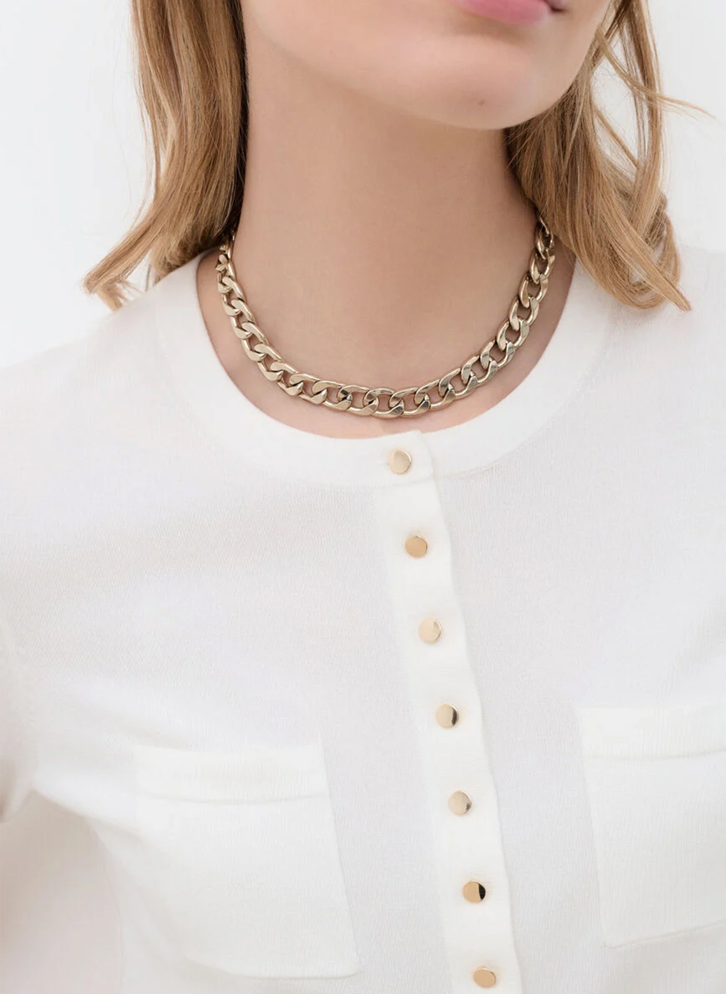 Straight round-neck knit sweater CAROLL Beige