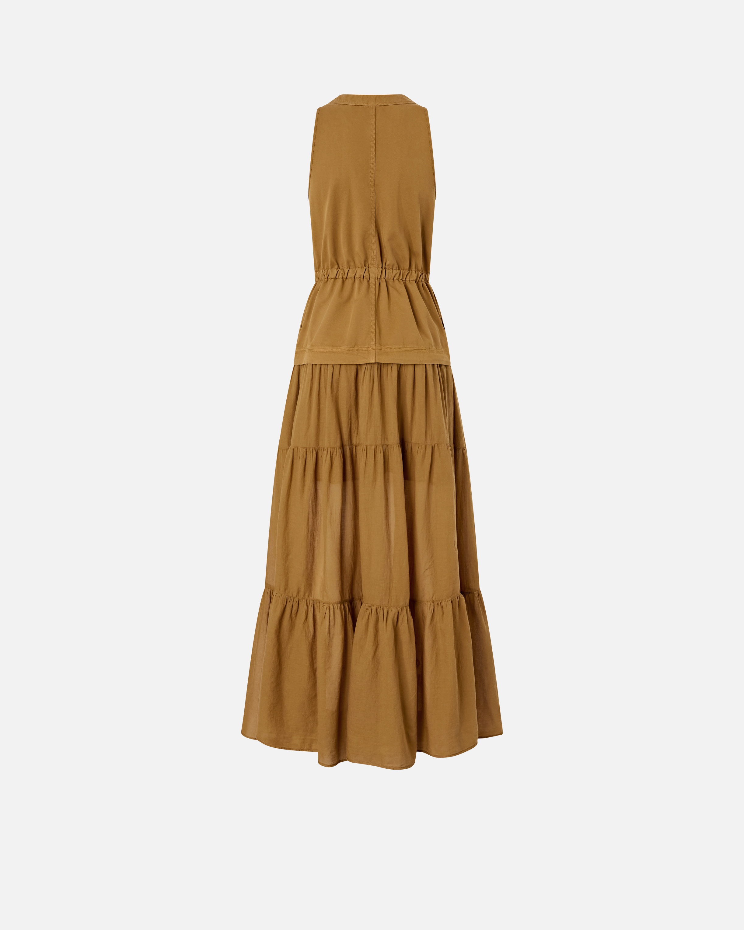 Robe longue en coton à volant et rubans PINKO Orange