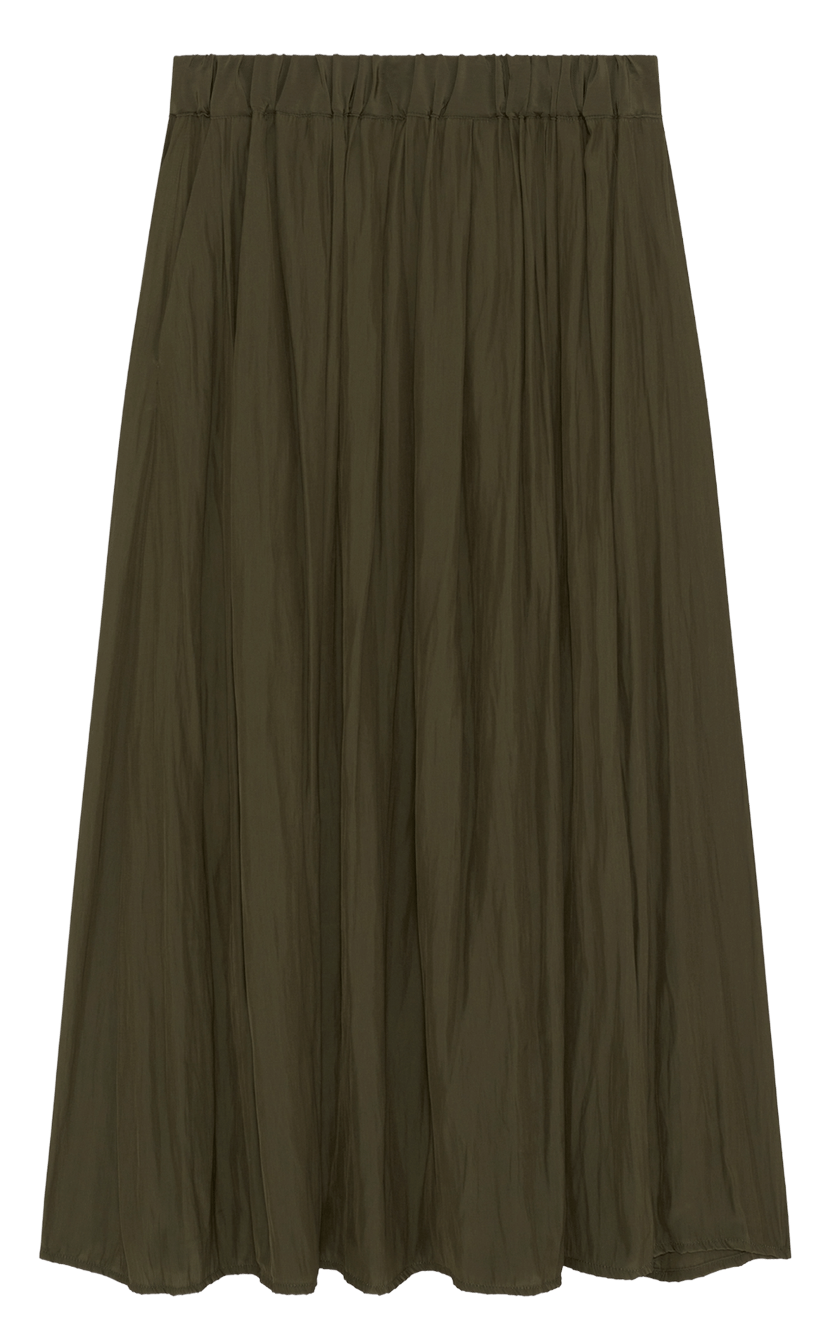 Pleated flared midi skirt PABLO Green