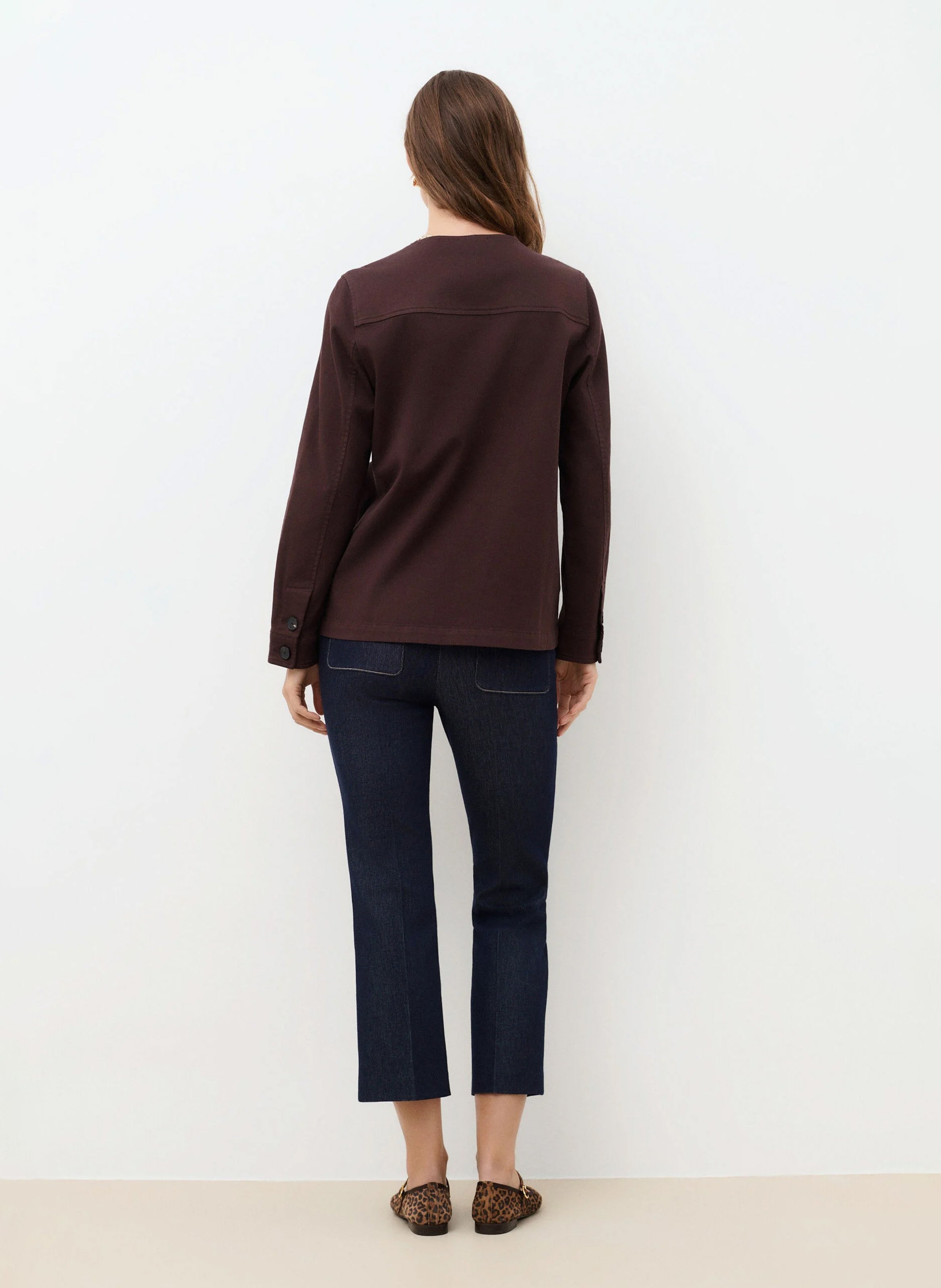 Gerade geschnittene Jacke aus Baumwoll-Mix CAROLL Braun