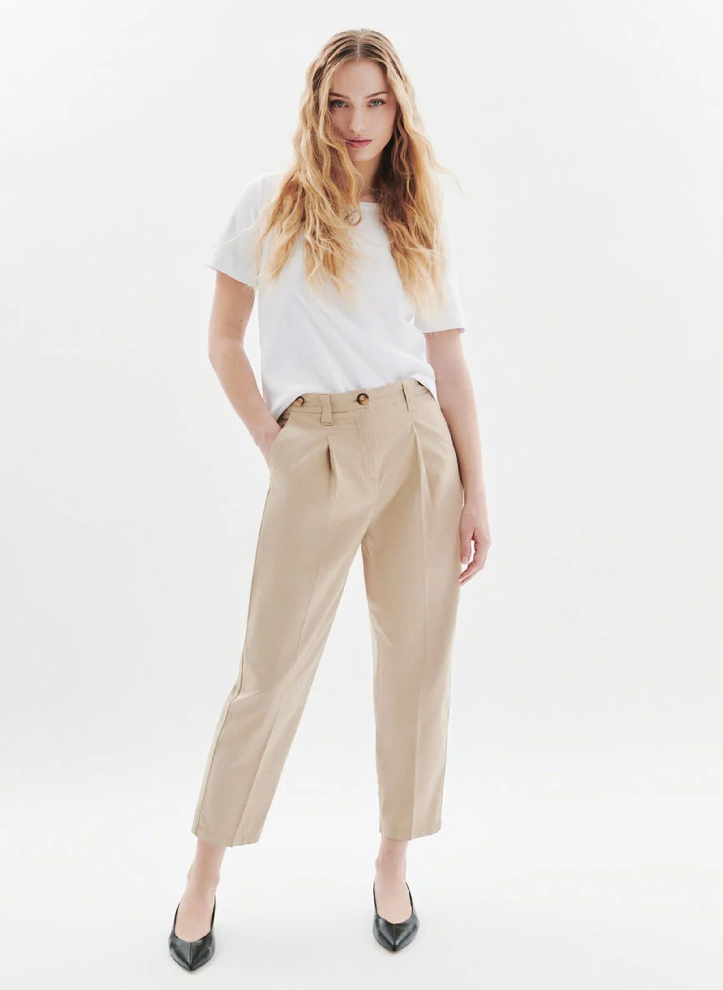 Baumwoll-Pullover mit Rundhalsausschnitt CAROLL Weiss