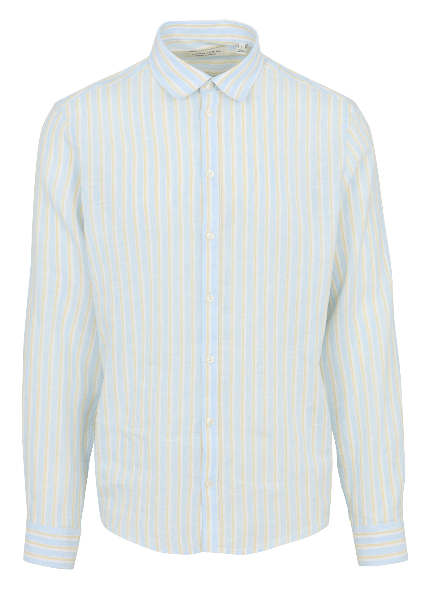 Linen-blend shirt with classic collar CASUAL FRIDAY Blue