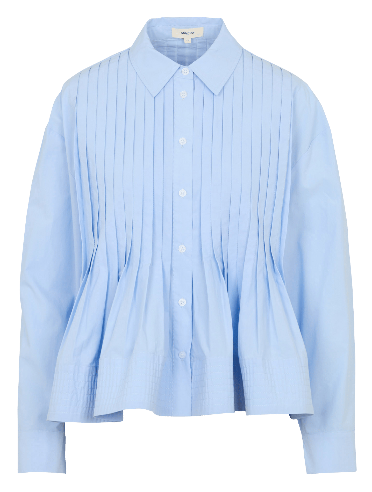 Organic cotton shirt with classic collar SUNCOO Blue