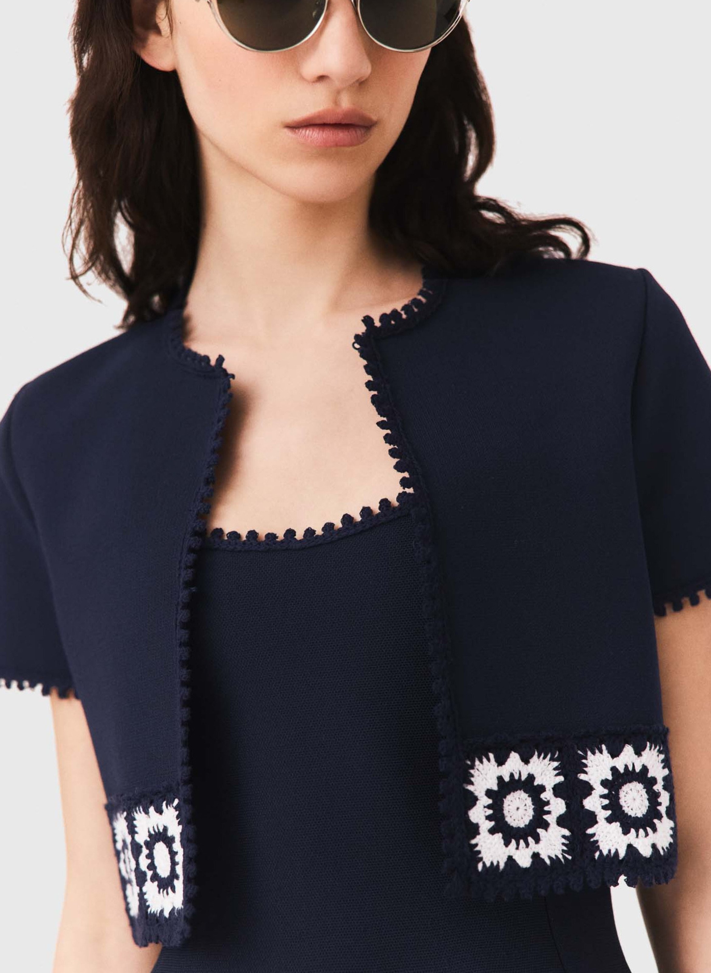Cropped knit cardigan MAJE Blue