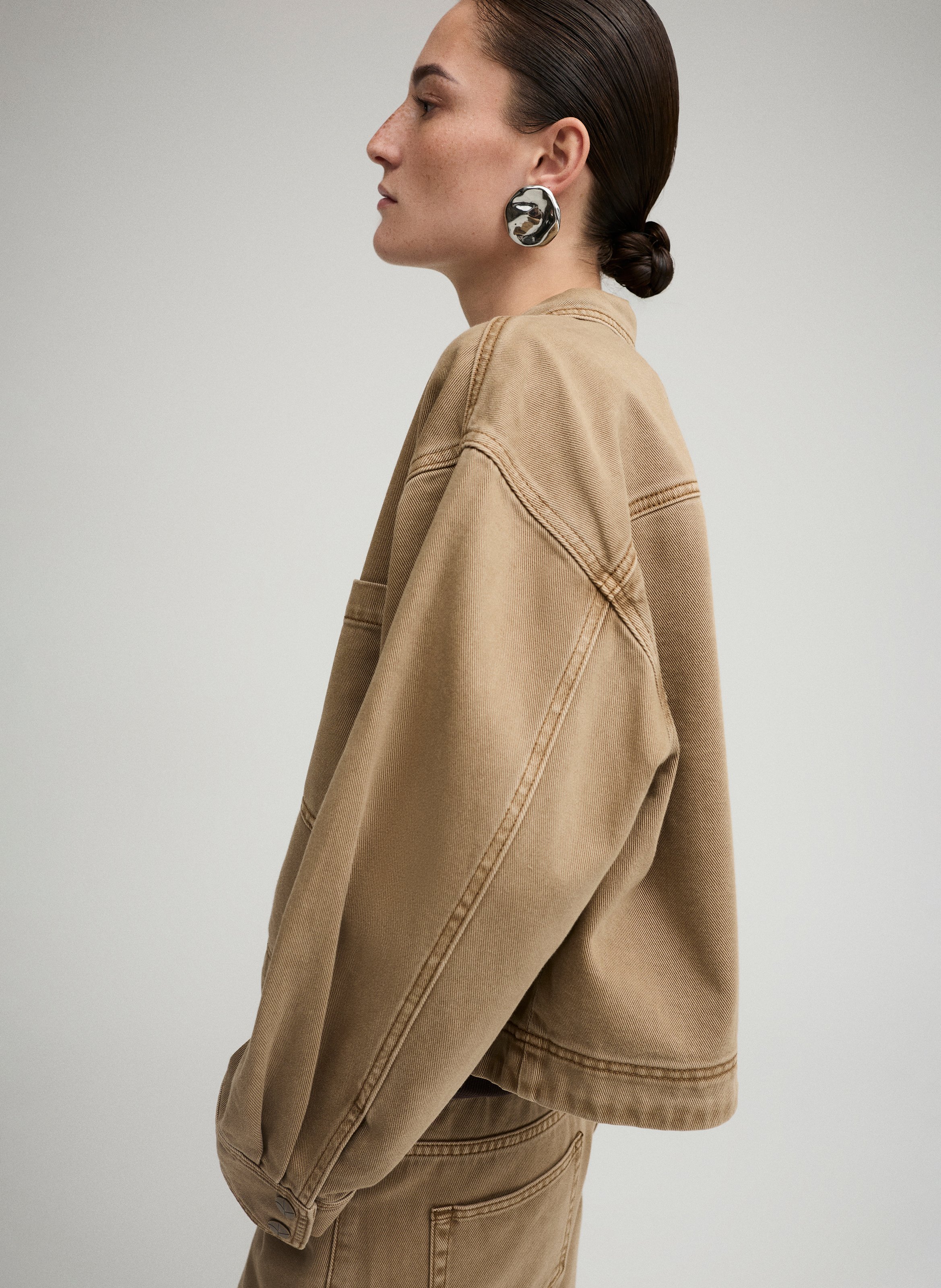 Loose short solid color shirt ROUGE EDIT Golden