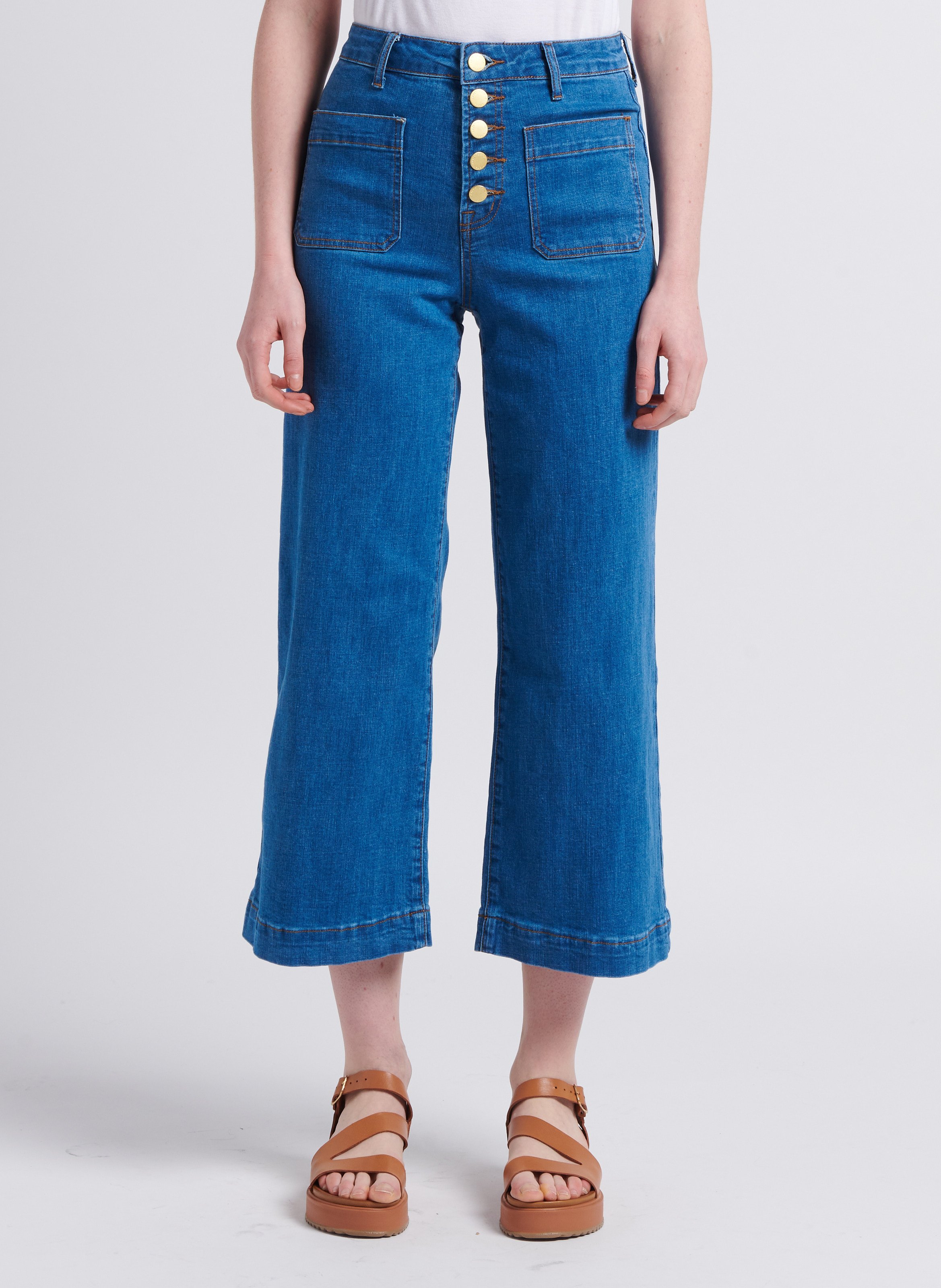 Jean flare en coton mélangé LA PETITE ETOILE Bleu