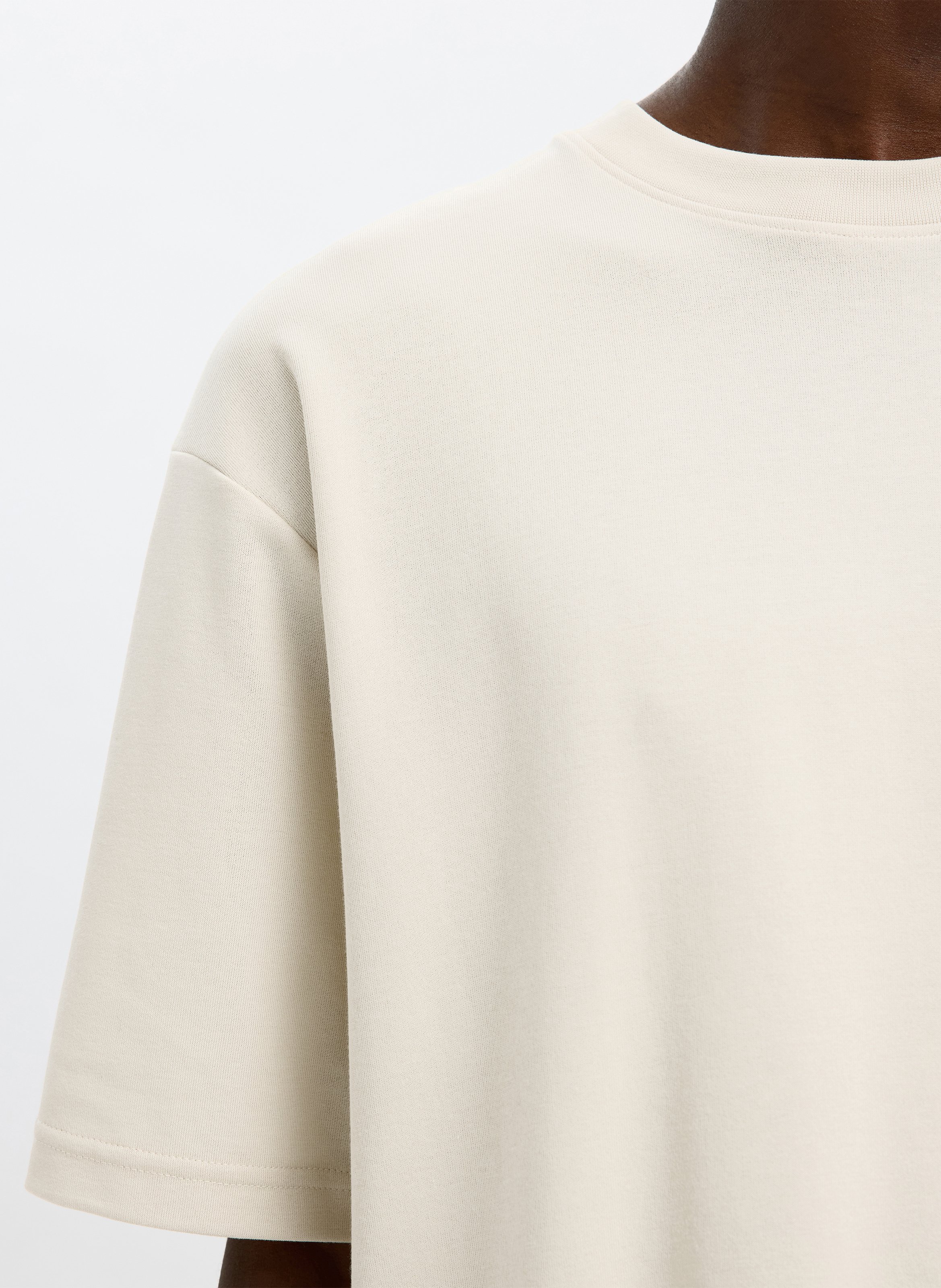 Oversize T-Shirt aus Bio-Baumwollmischung SELECTED Beige