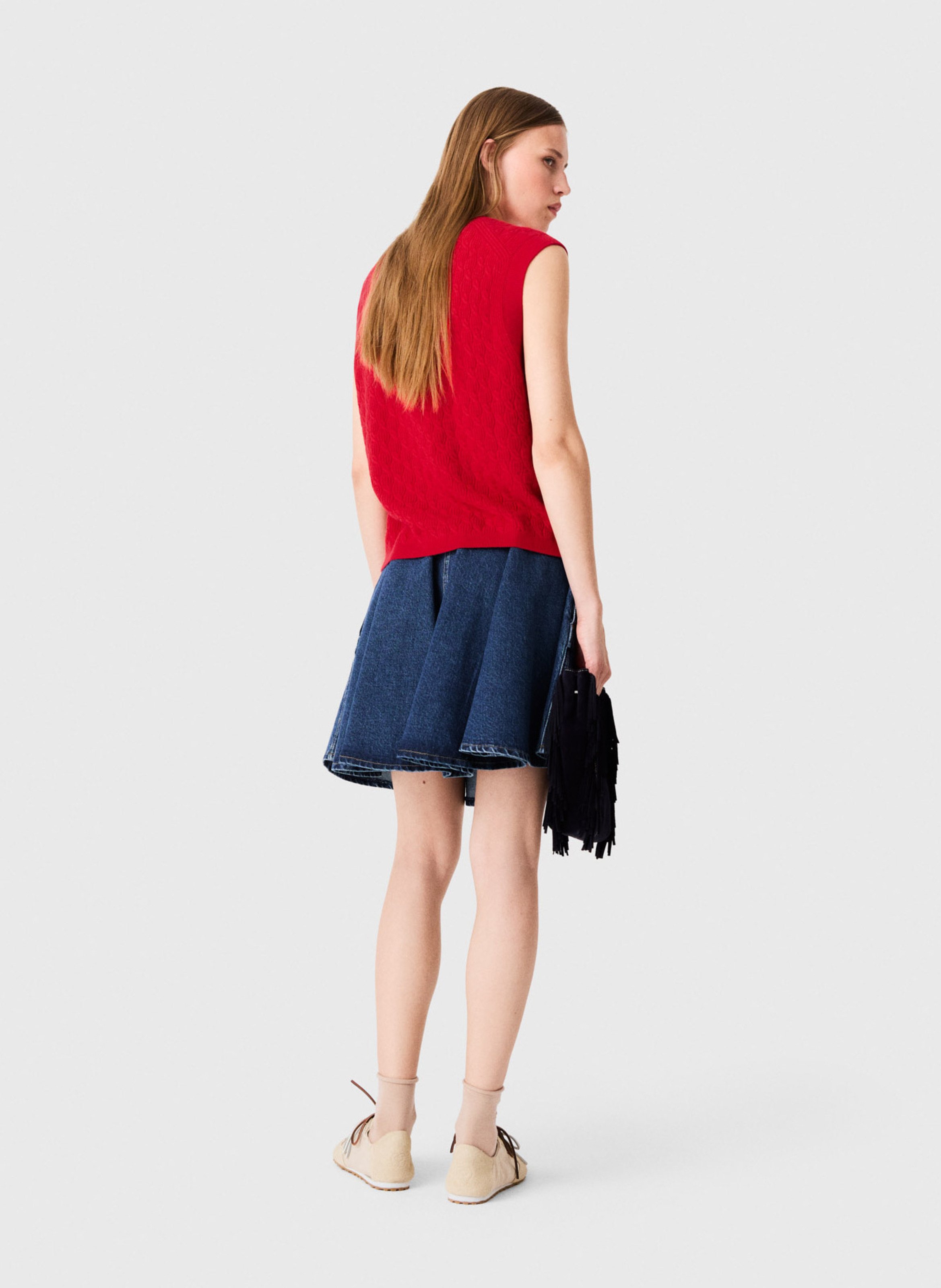 Cardigan en laine et cachemire MAJE Rouge