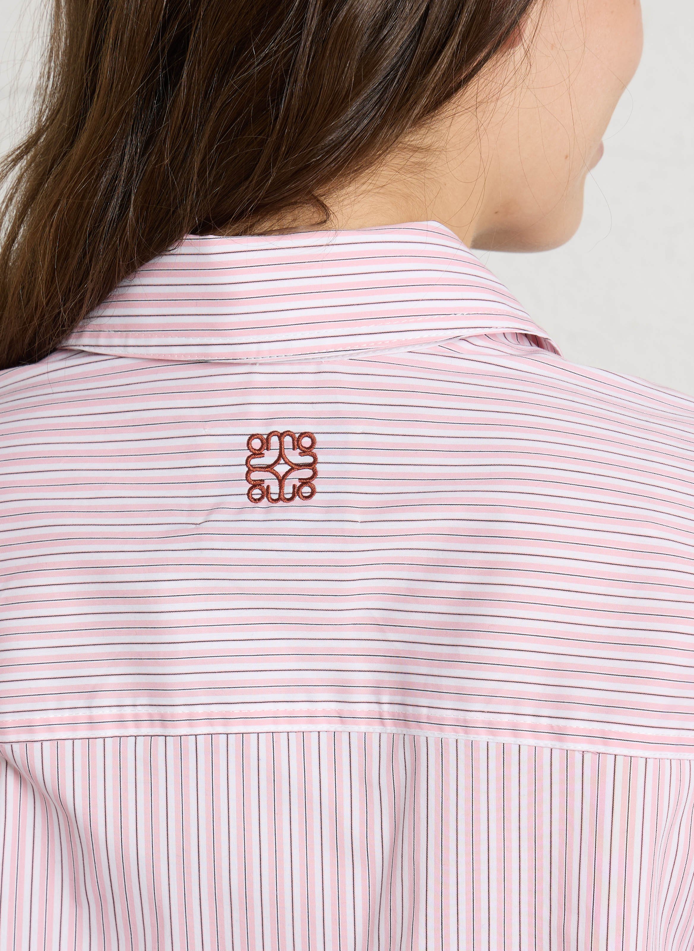 Striped cotton-mix shirt MOMONI Pink