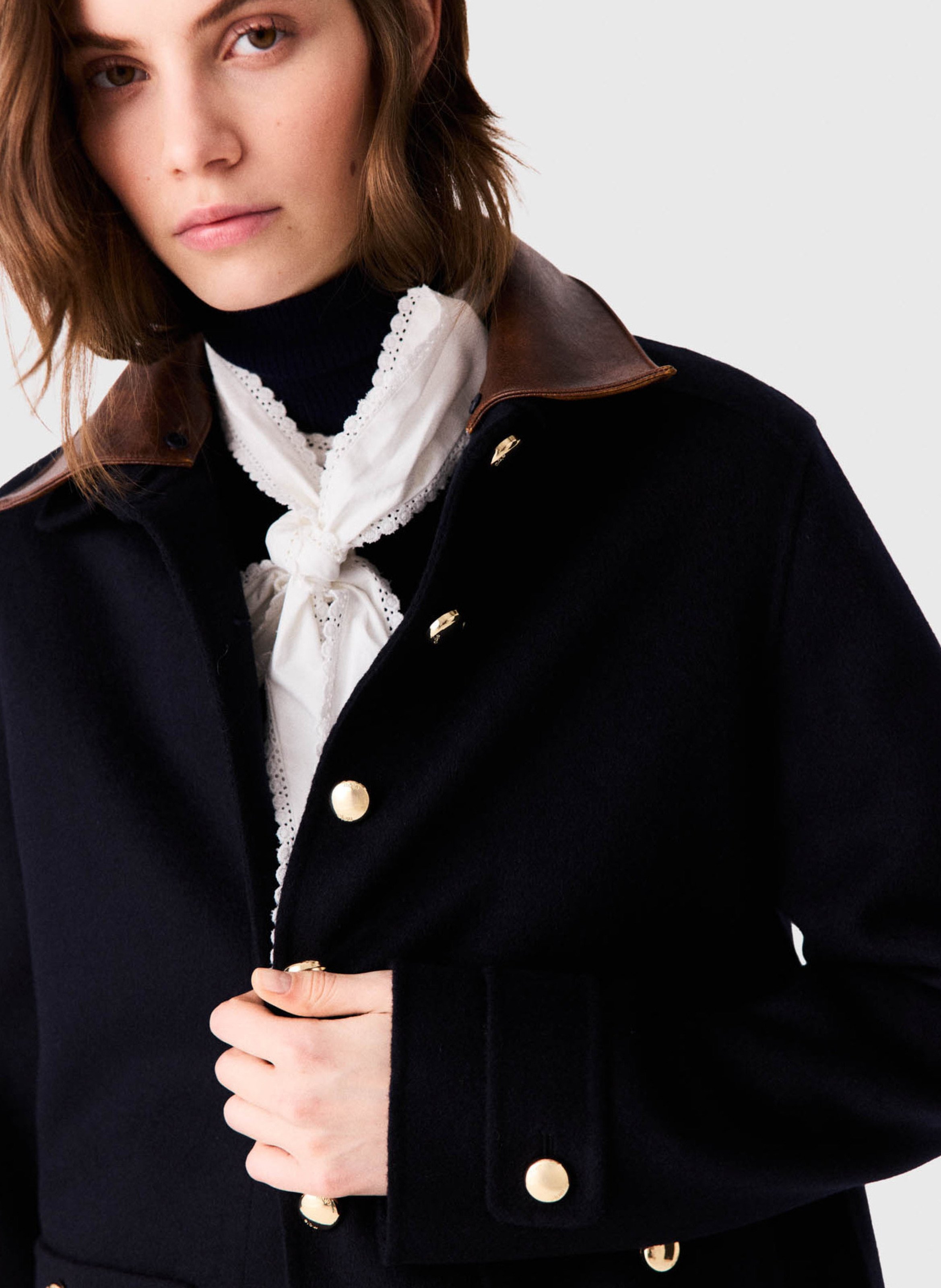 Manteau oversize en laine mélangée MAJE Bleu