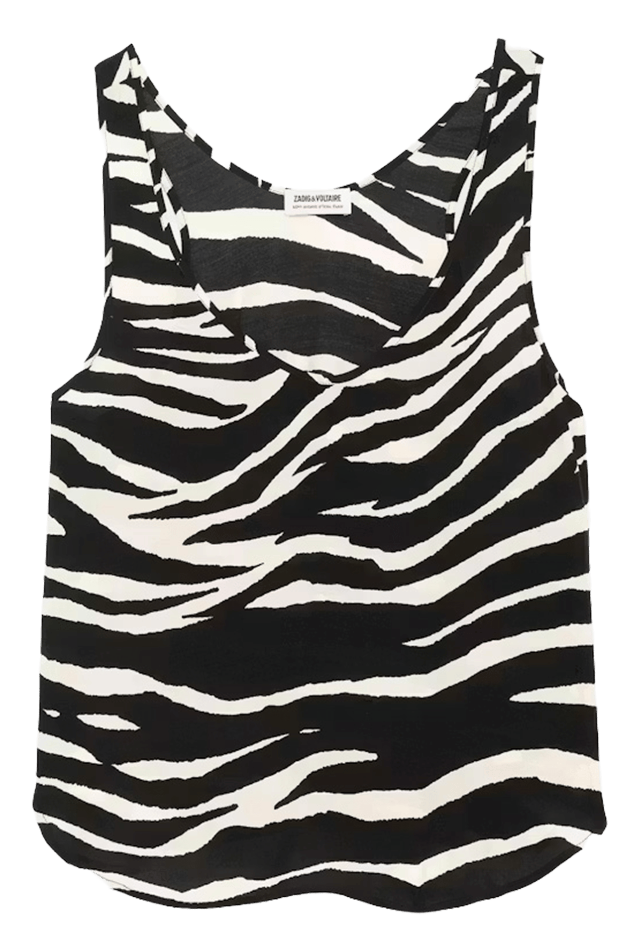Gerader Top mit Zebra-Muster und V-Ausschnitt ZADIG&VOLTAIRE Schwarz
