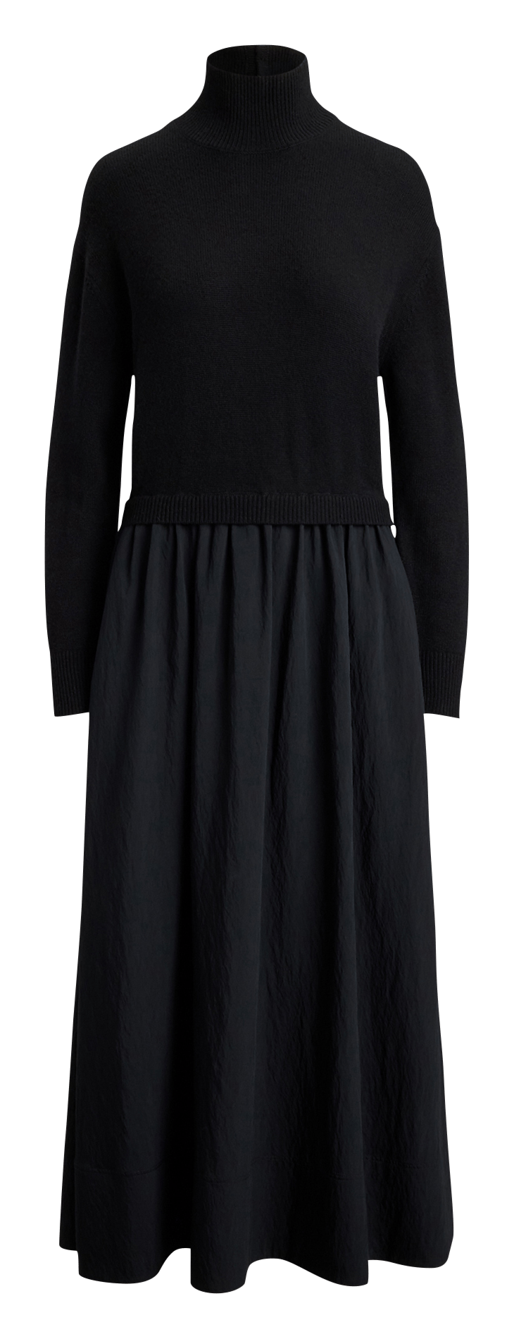 Robe midi à col roulé en laine POLO RALPH LAUREN Noir