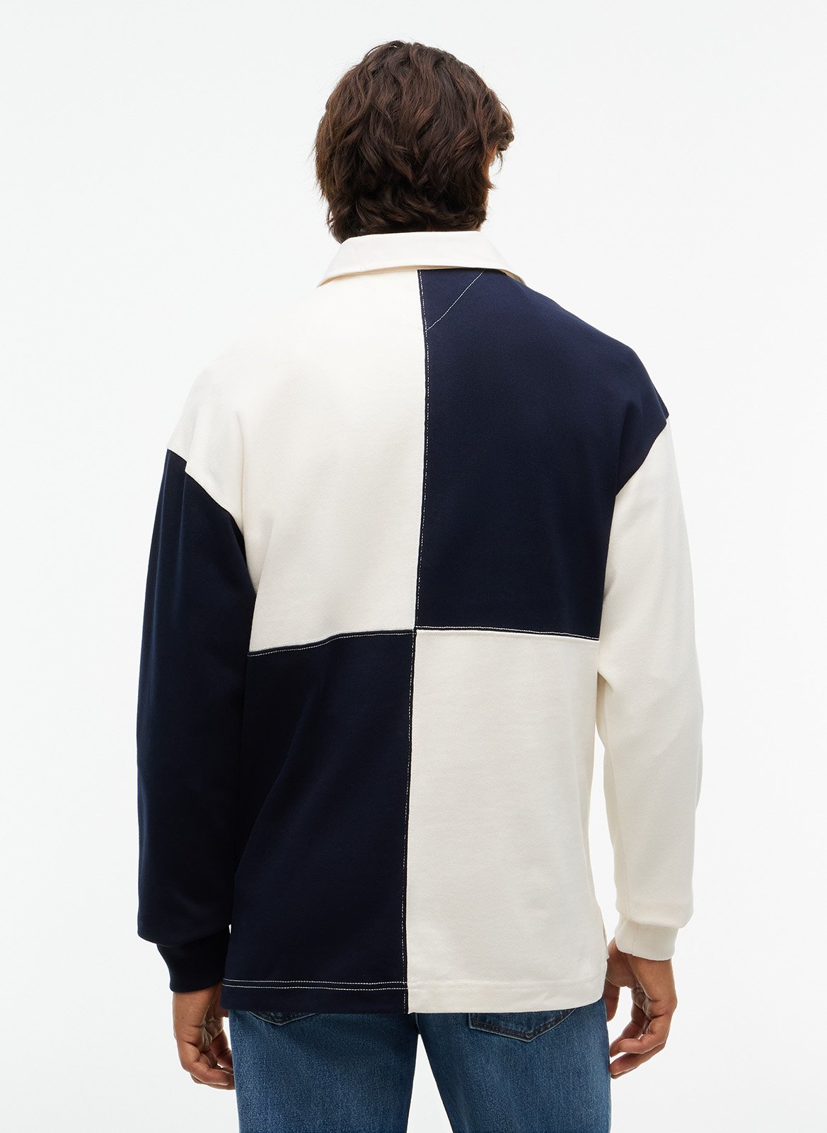 Sweat col polo à carreaux TOMMY HILFIGER Jaune