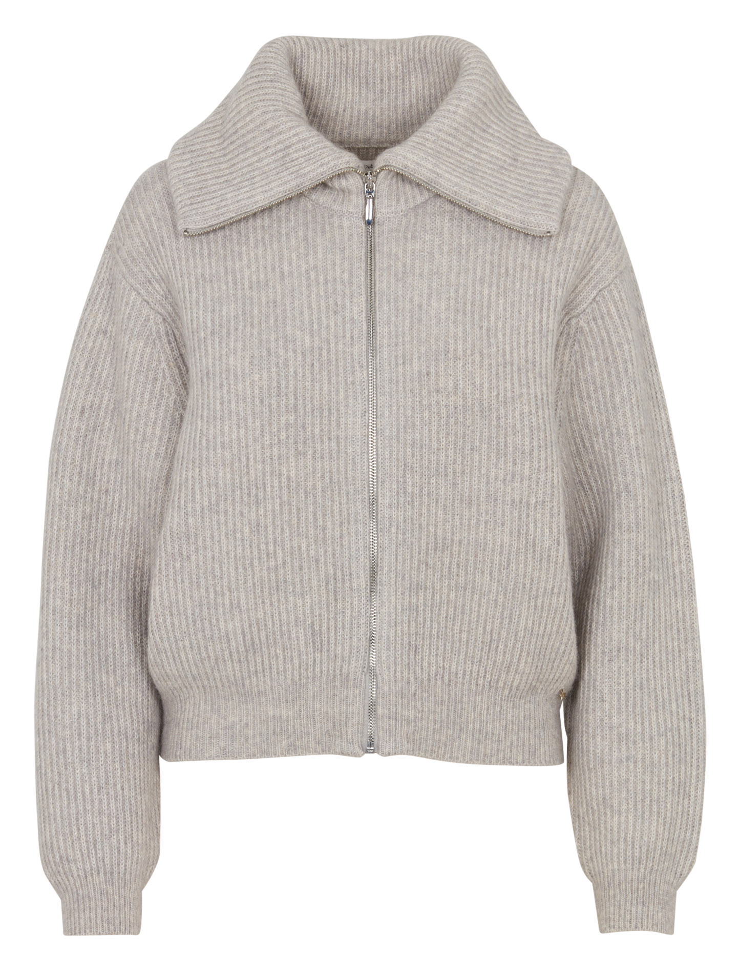 Gerade geschnittene Strickjacke aus Baumwoll-Mix DES PETITS HAUTS Grau