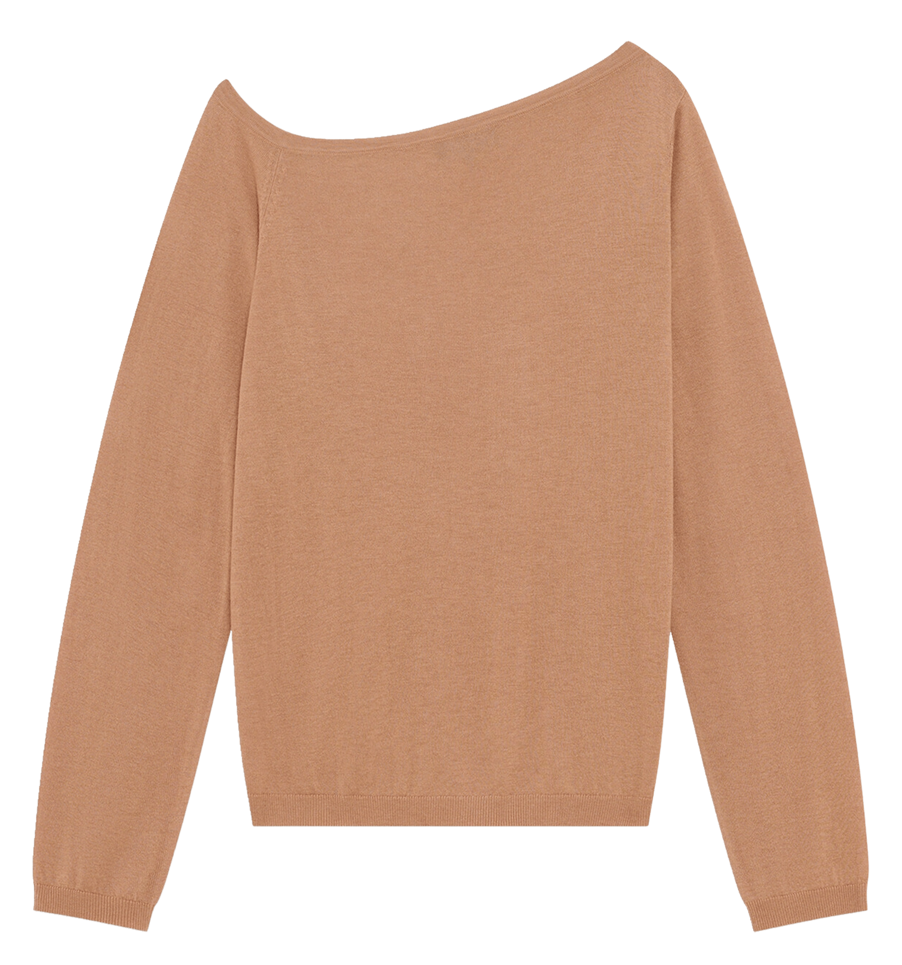 Pullover mit asymmetrischem Kragen aus Wollmischung CAROLL Braun