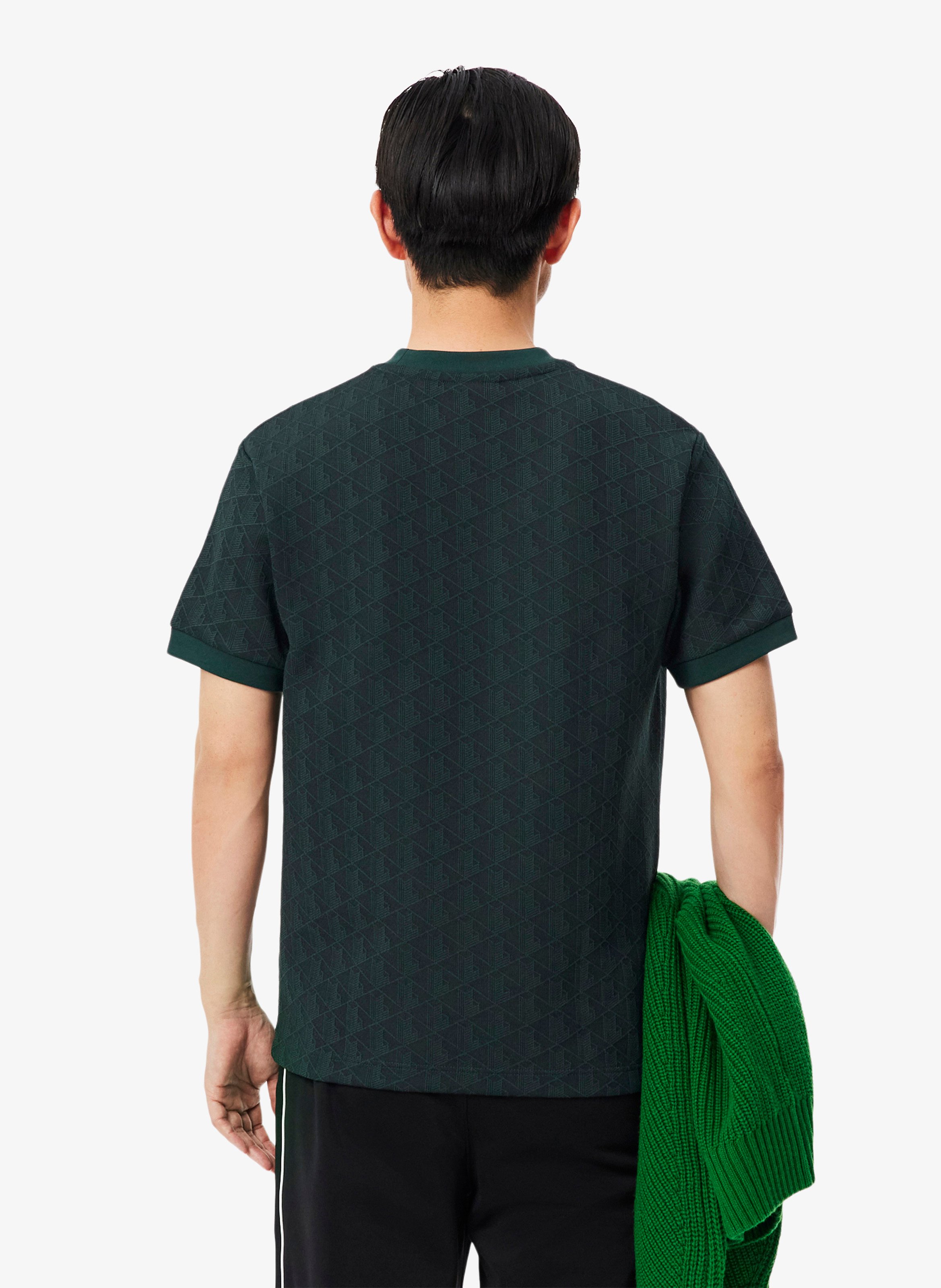 Bedrucktes Monogramm-T-Shirt aus Baumwolle LACOSTE Grun