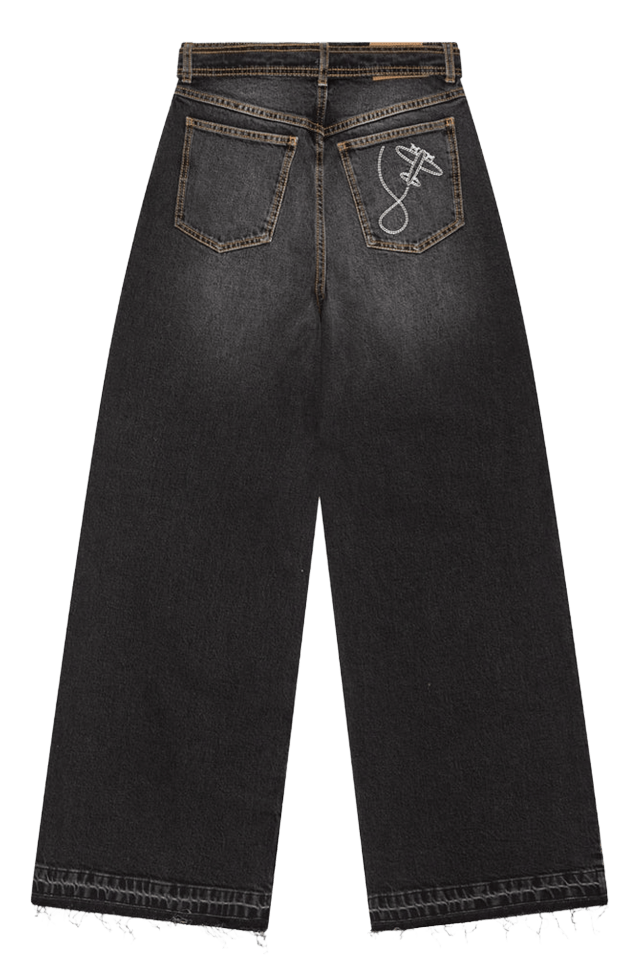 Jean large délavé à ceinture BAUM UND PFERDGARTEN Noir