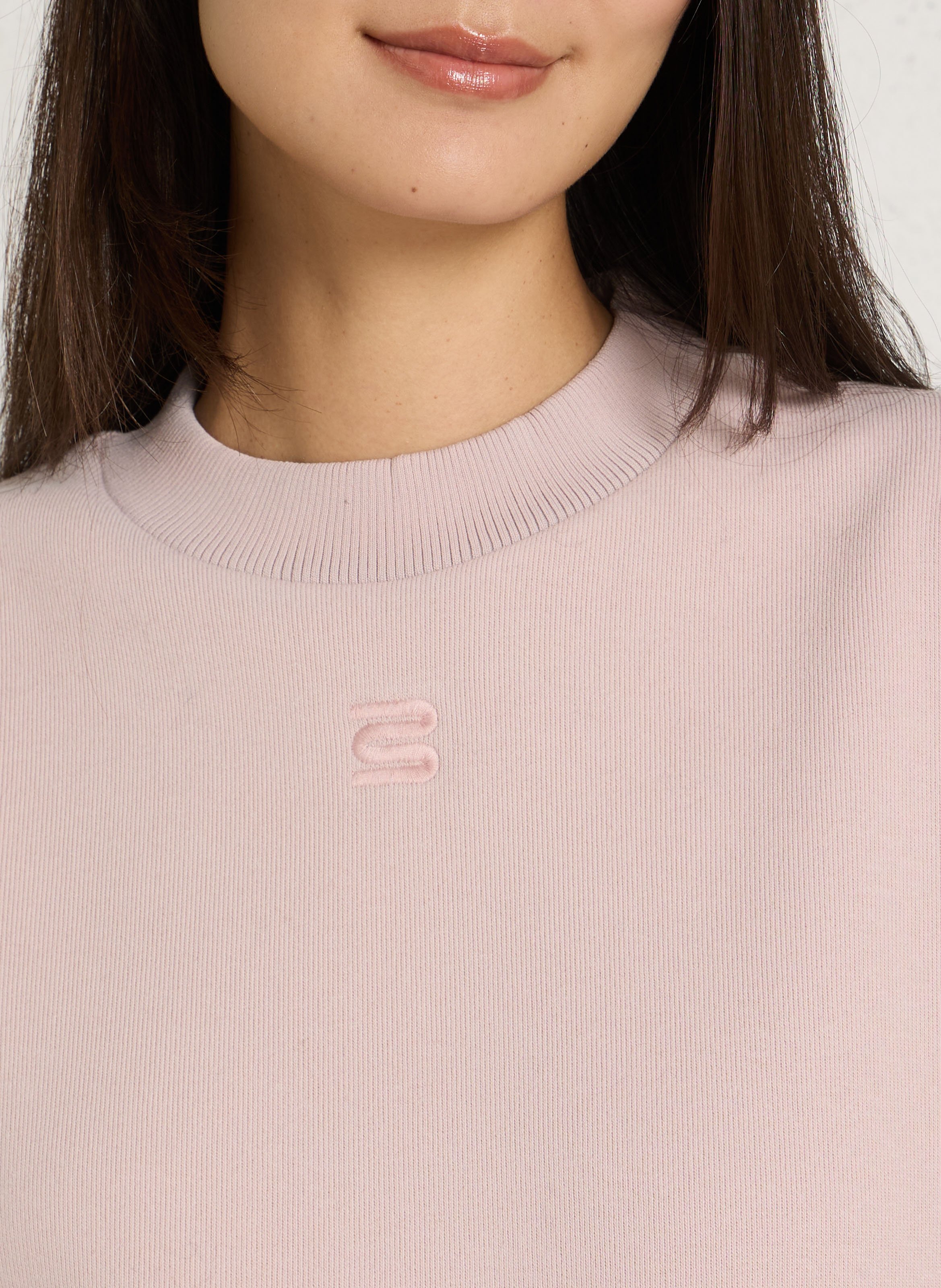 Loose-fit round-neck cotton blend sweater BELLEROSE Pink