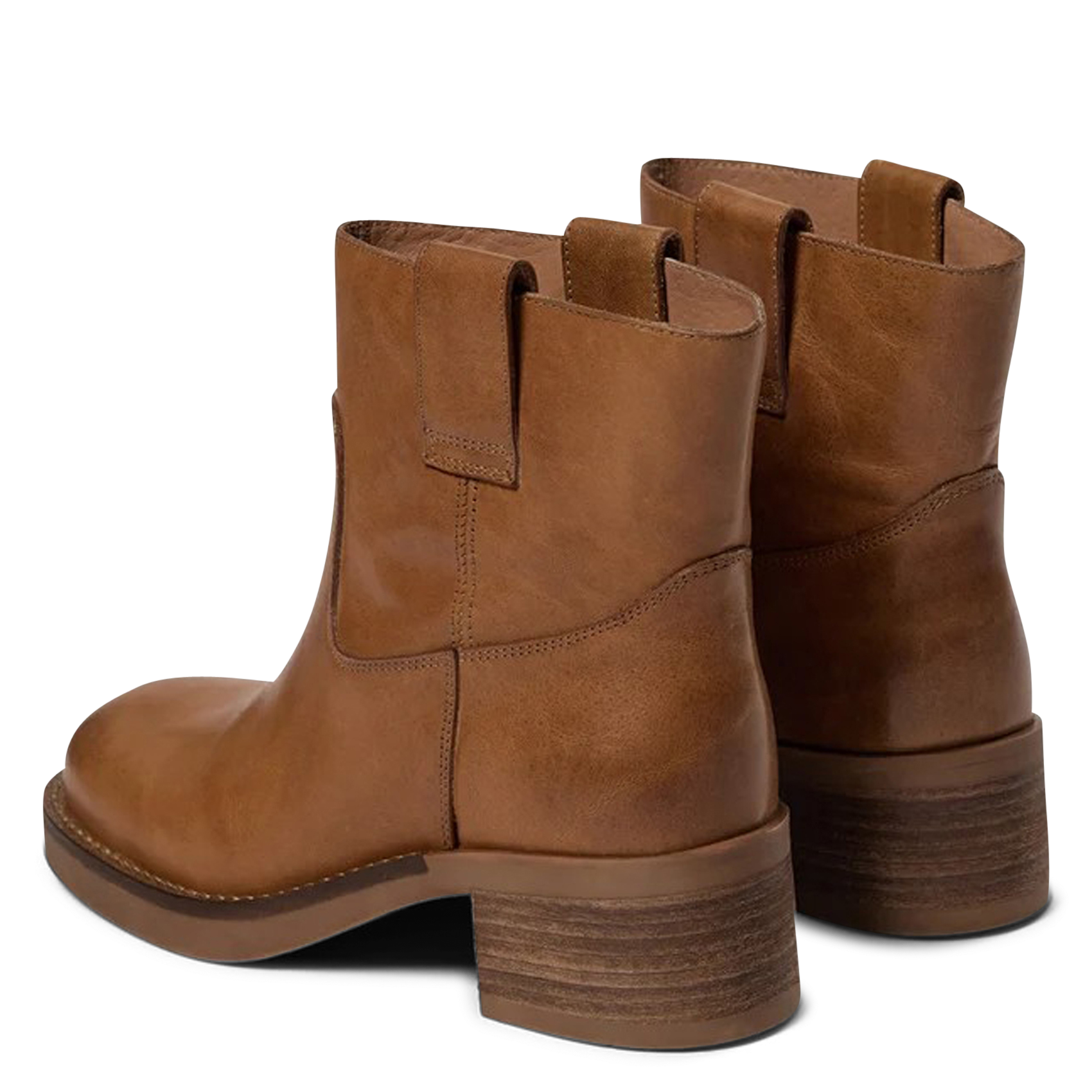 Bottines unies en cuir PAVEMENT Marron