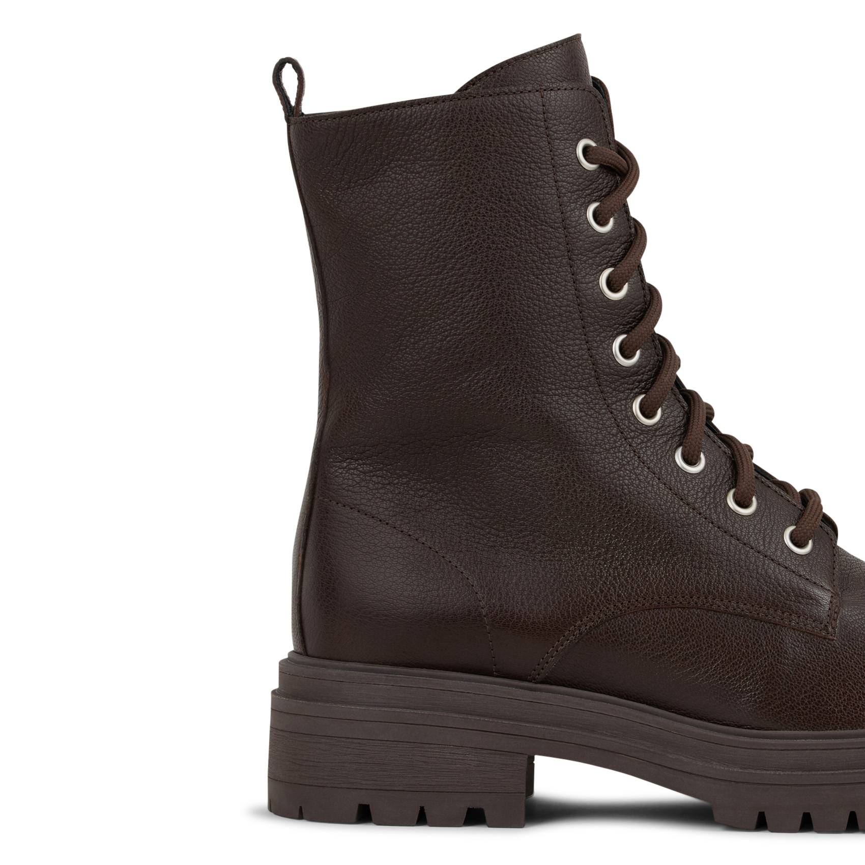 Unifarbene Schnürstiefeletten aus Leder BA&SH Braun