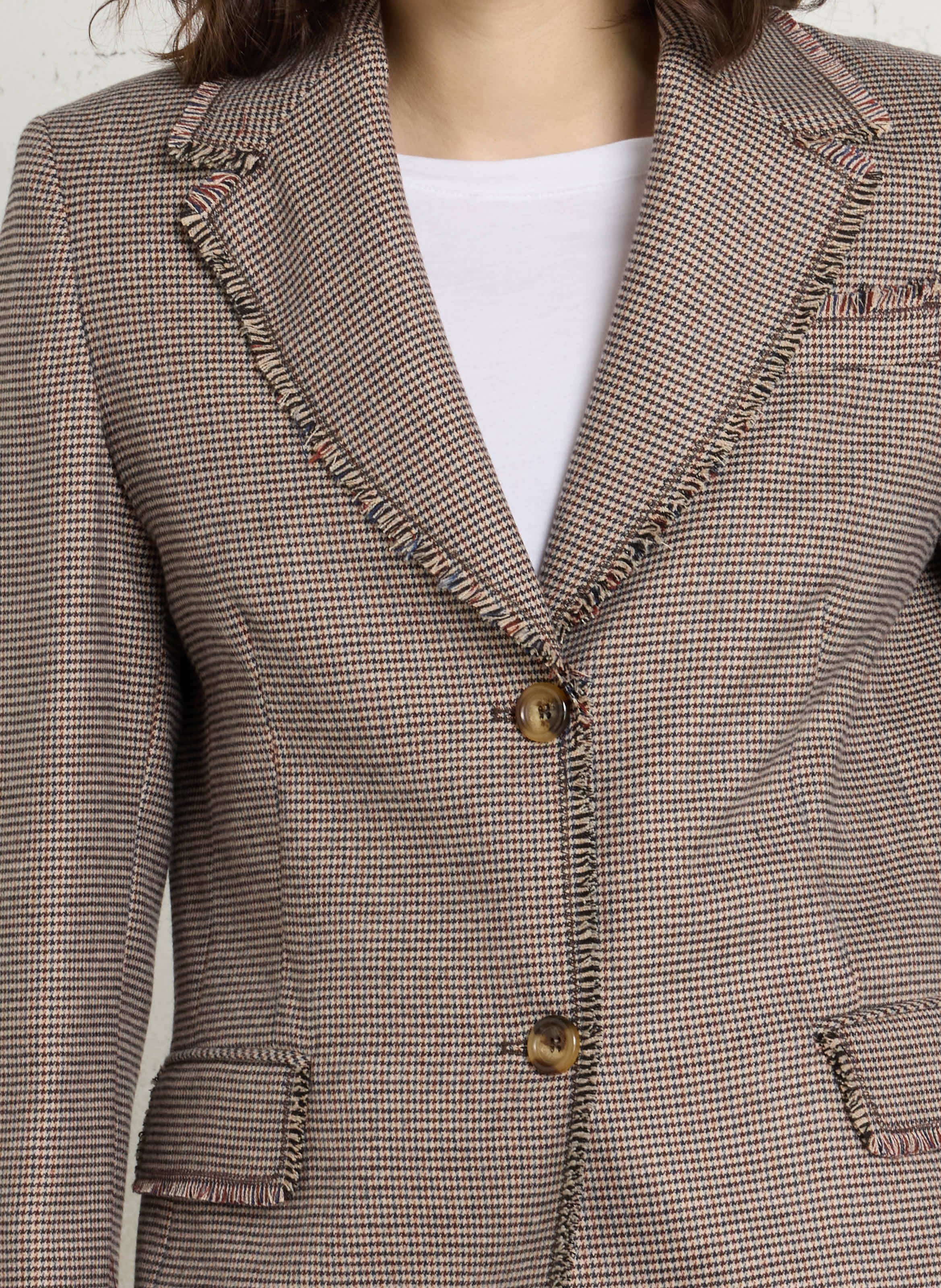 Blazer ajusté à pied-de-poule LIU JO Marron