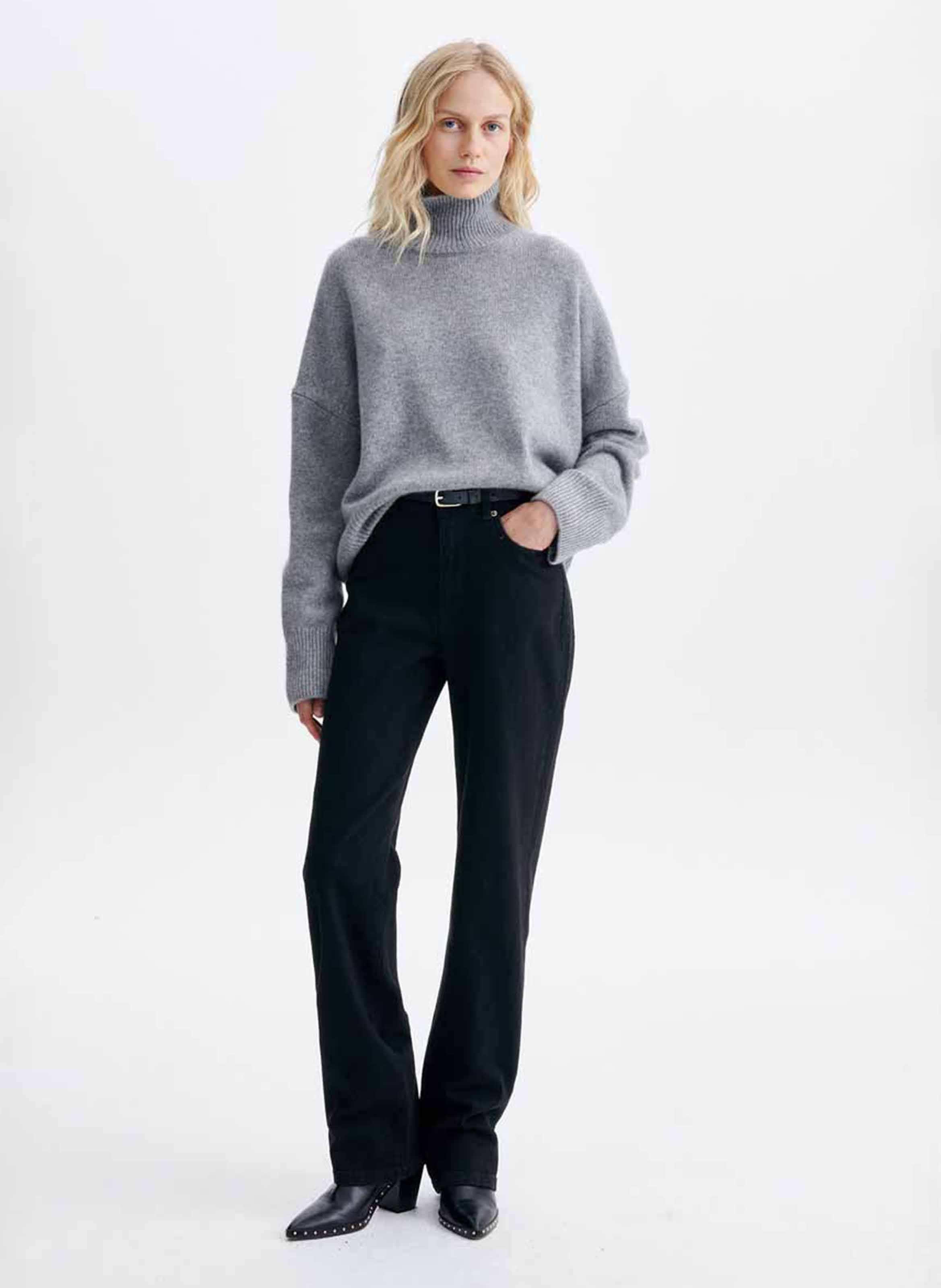 Pantalon droit en coton mélangé VANESSA BRUNO Gris