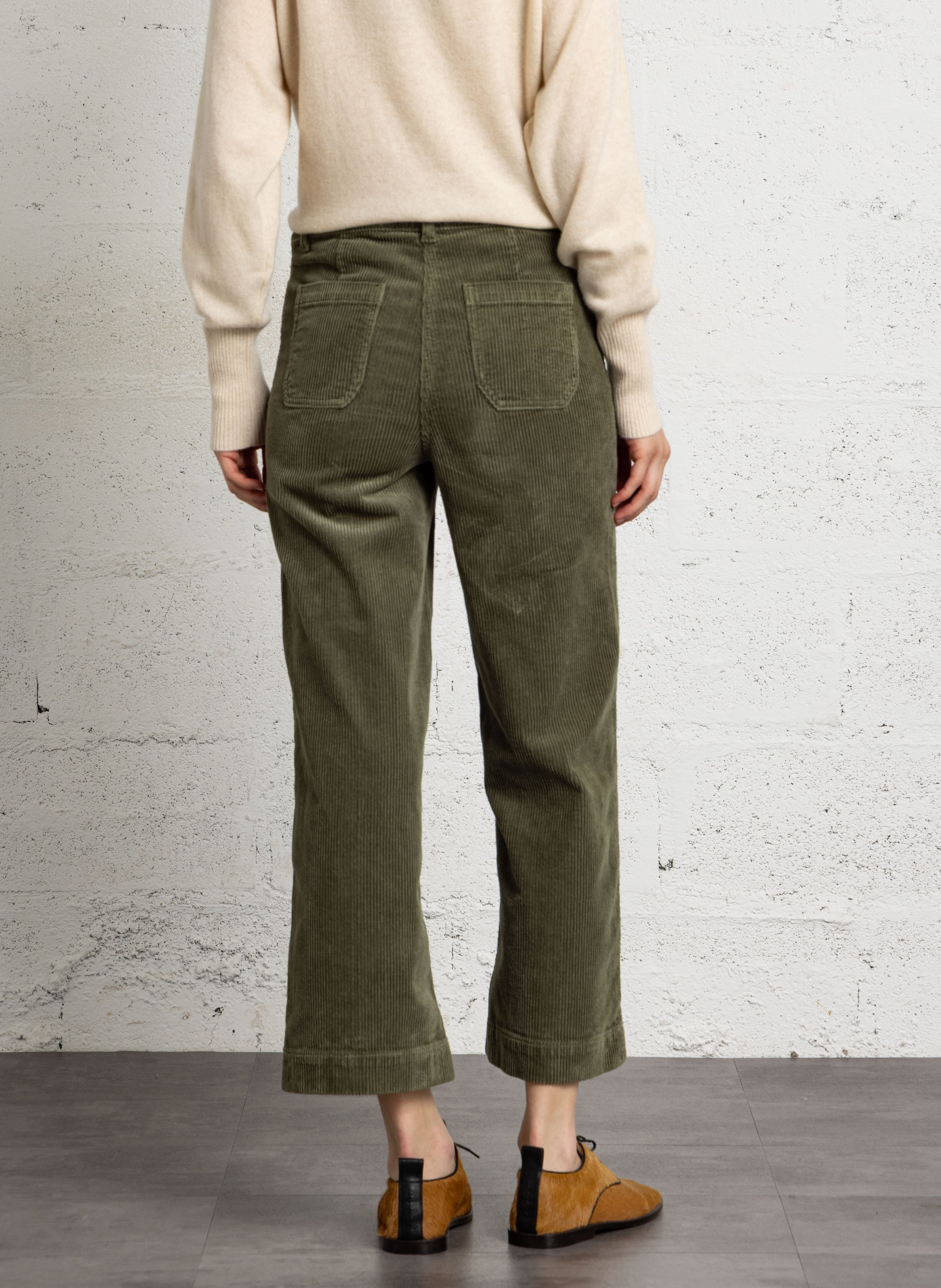 Pantalon large en coton mélangé MAISON 123 Vert