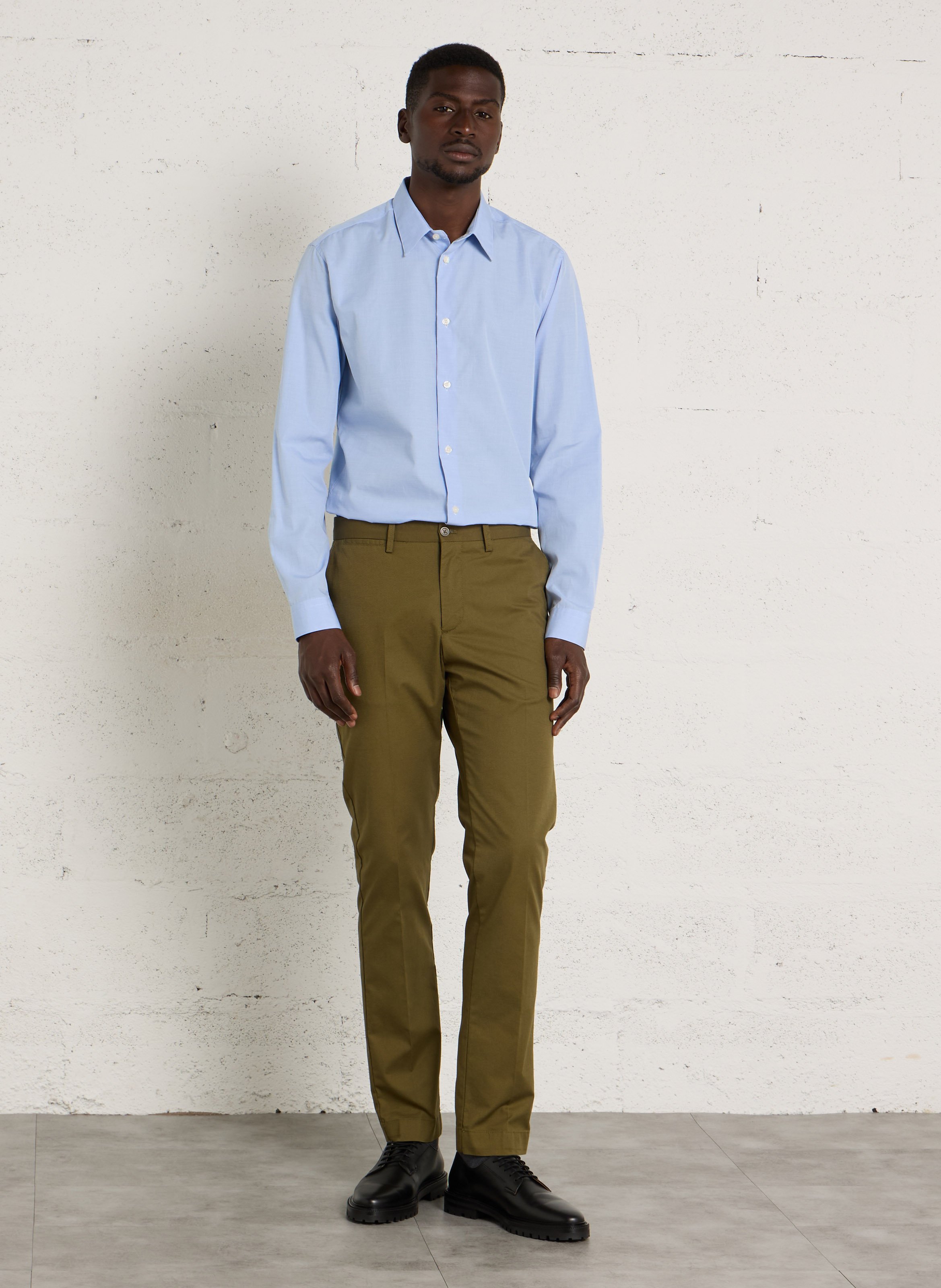 Straight-fit broek van katoenmix HACKETT Groen