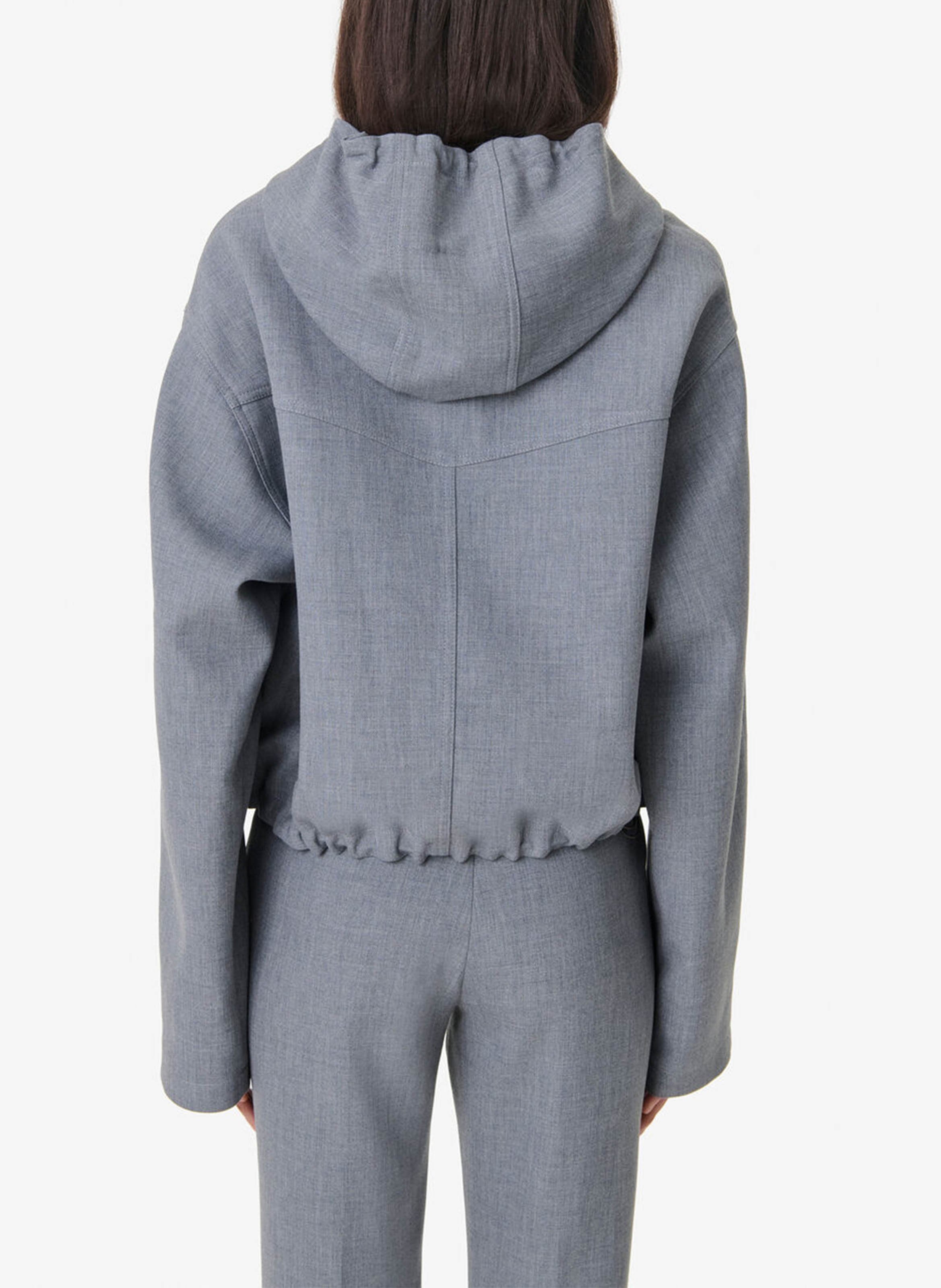 Short straight hooded jacket IRO Grey