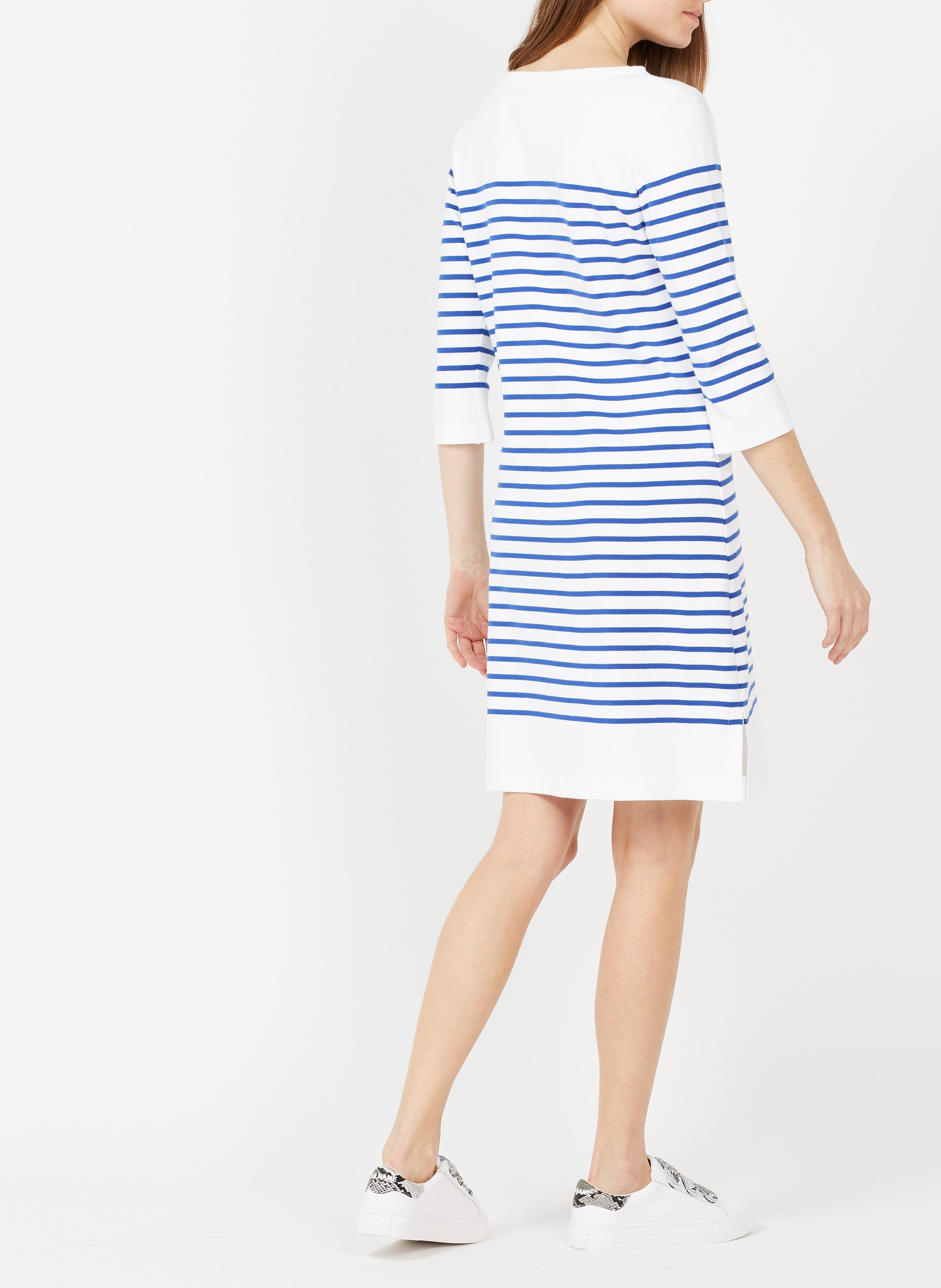 Robe col rond en coton rayé ARMOR LUX Blanc