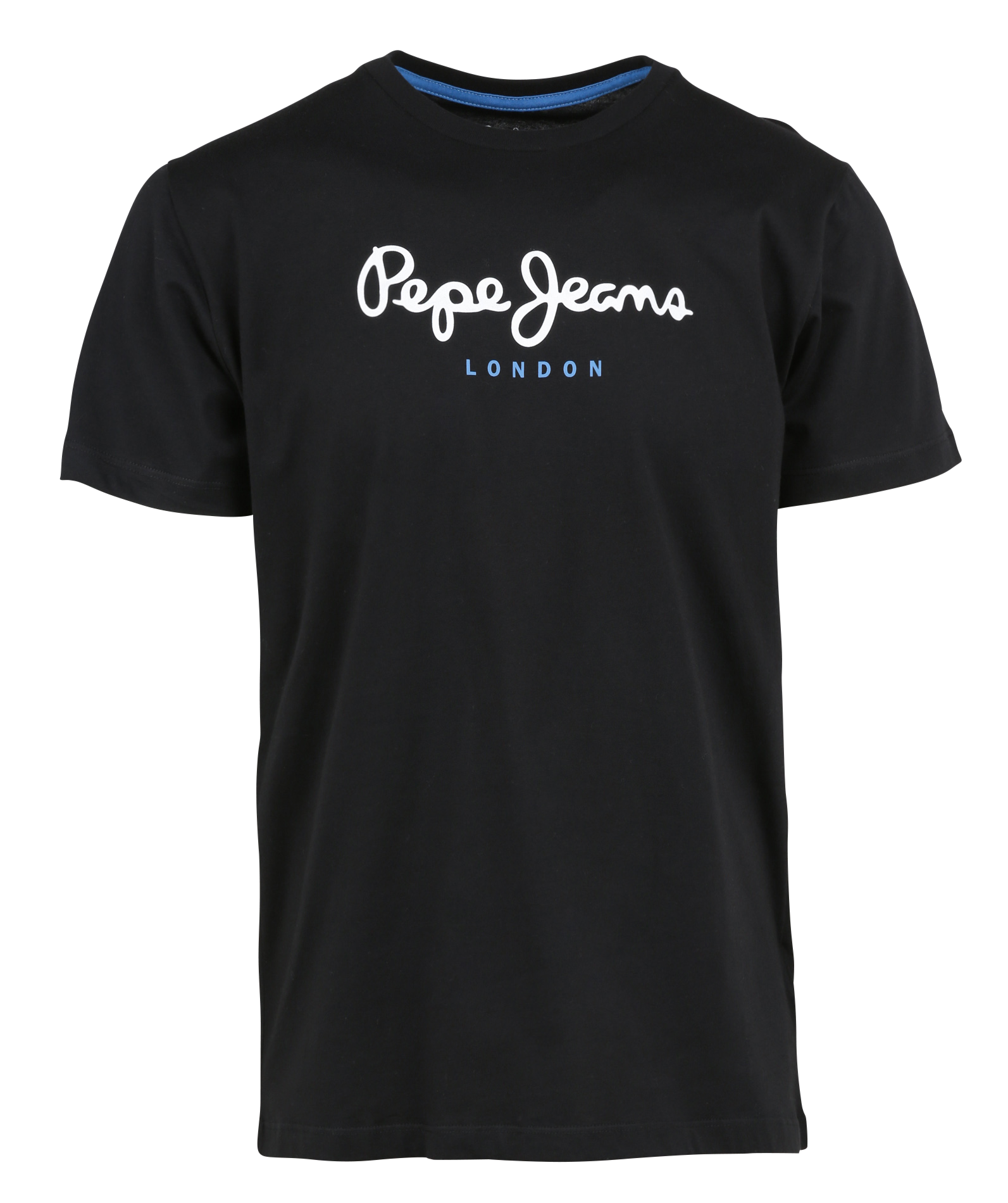 Round-neck cotton T-shirt with screen print PEPE JEANS Black