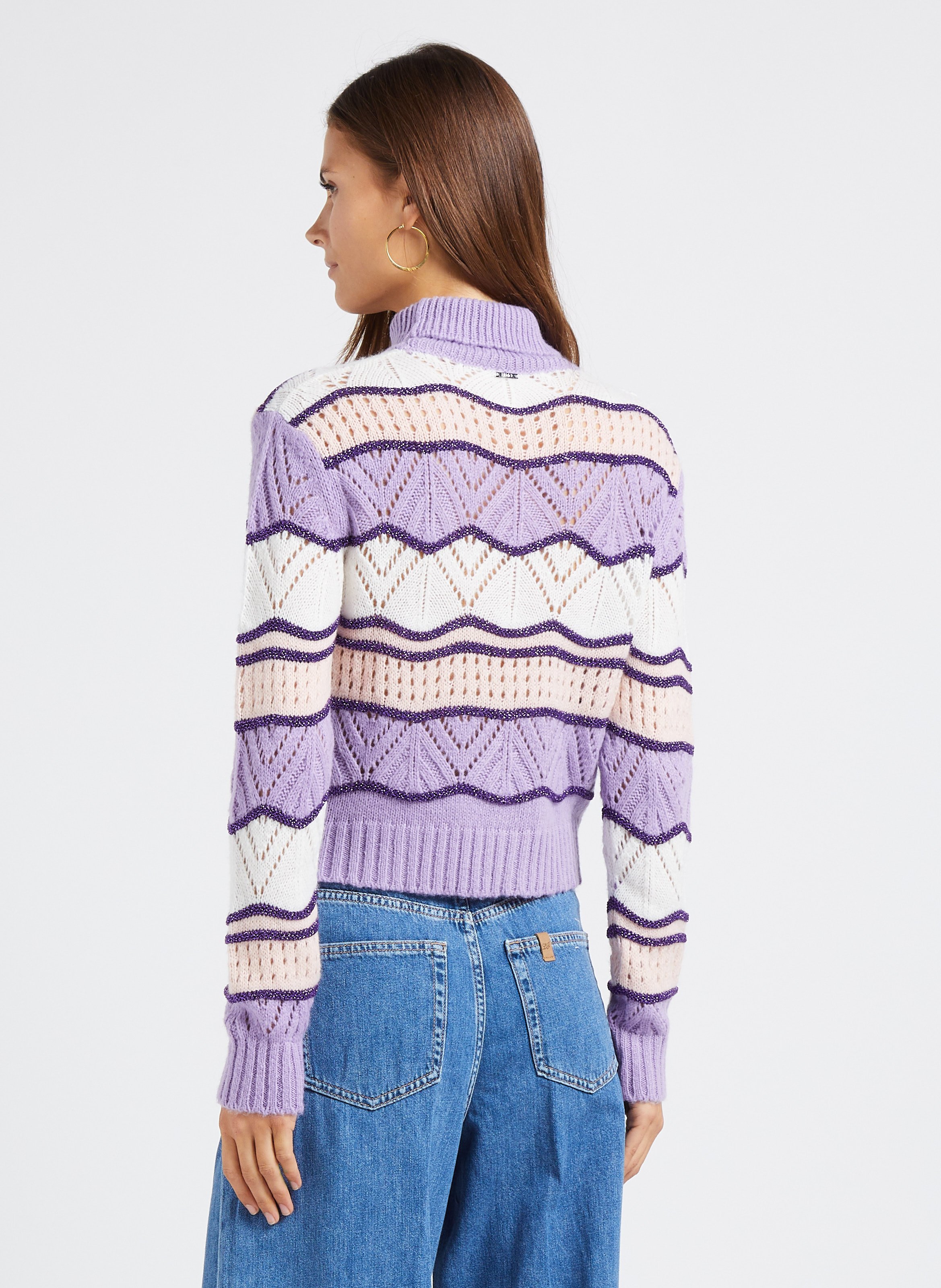 Multi colored 2024 striped turtleneck