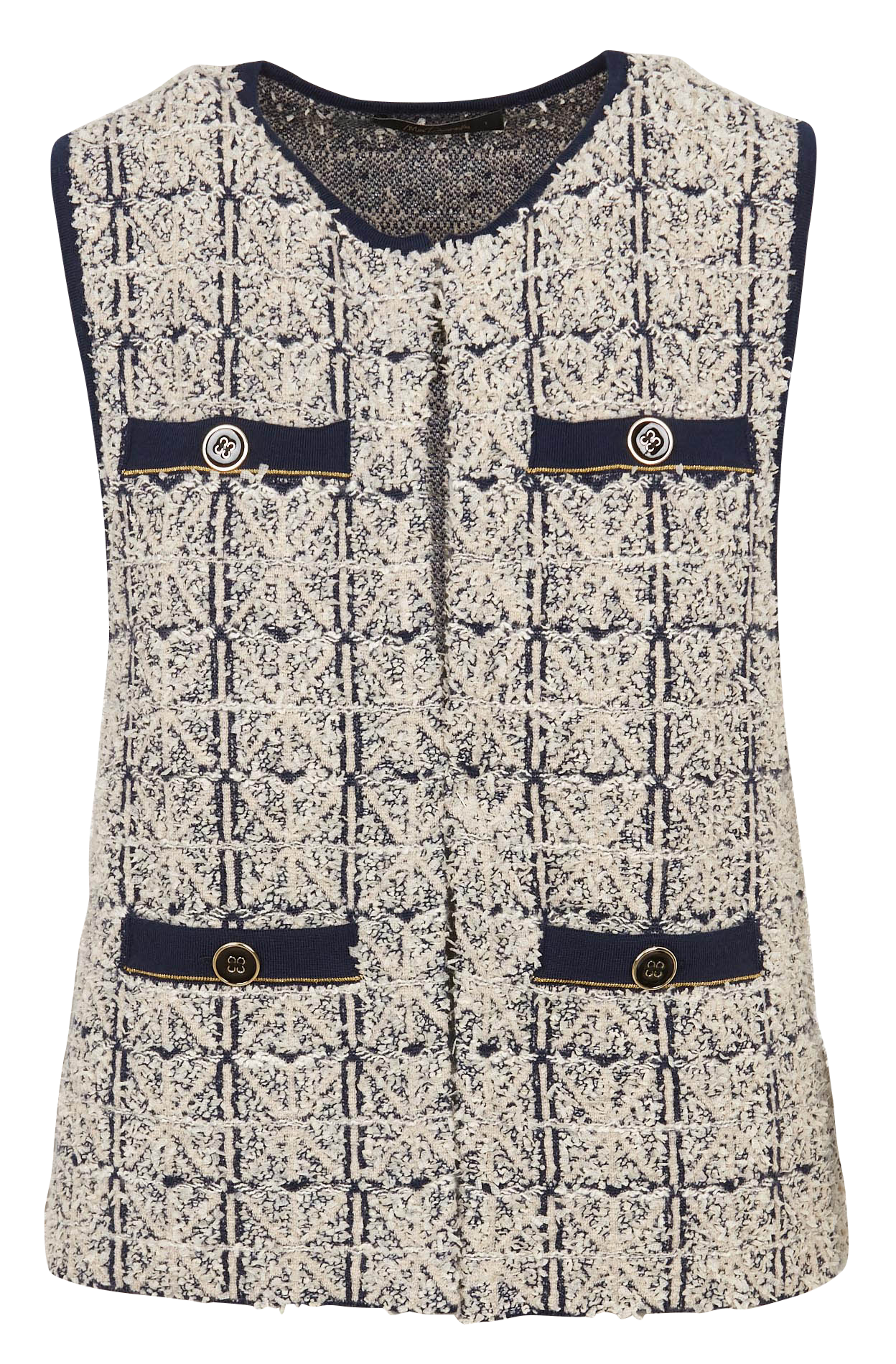 Gilet droit en laine mélangée MES DEMOISELLES Noir