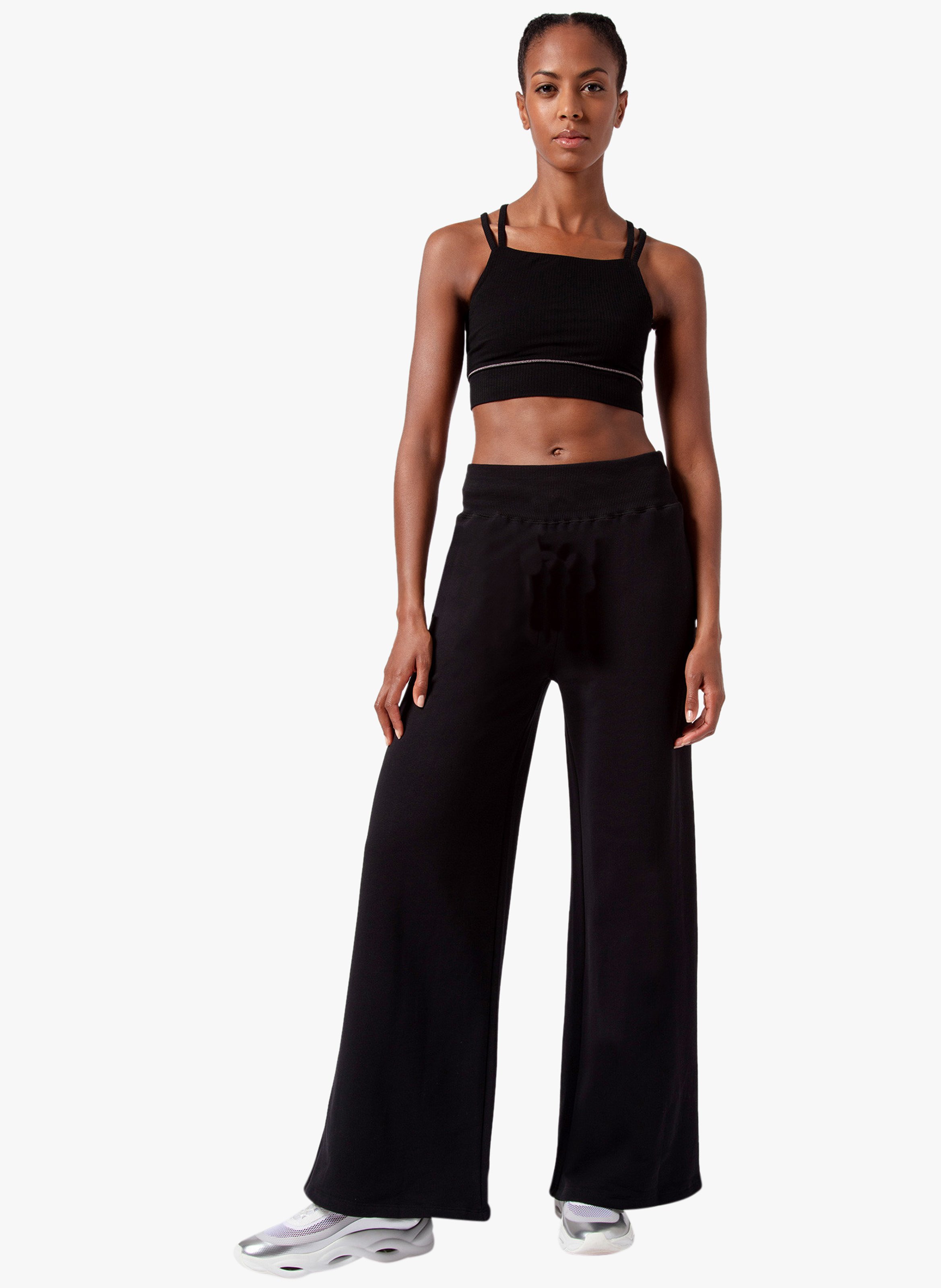 Rechte joggingbroek met hoge taille | katoenblend REPETTO Zwart