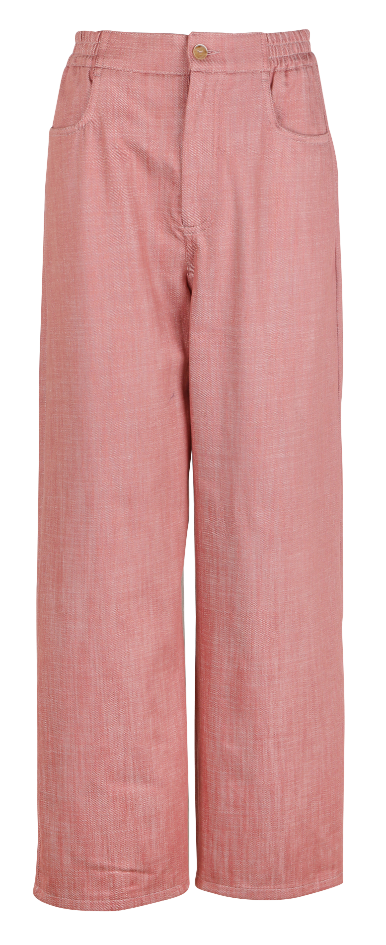 Wijde, katoenen jeans Roze