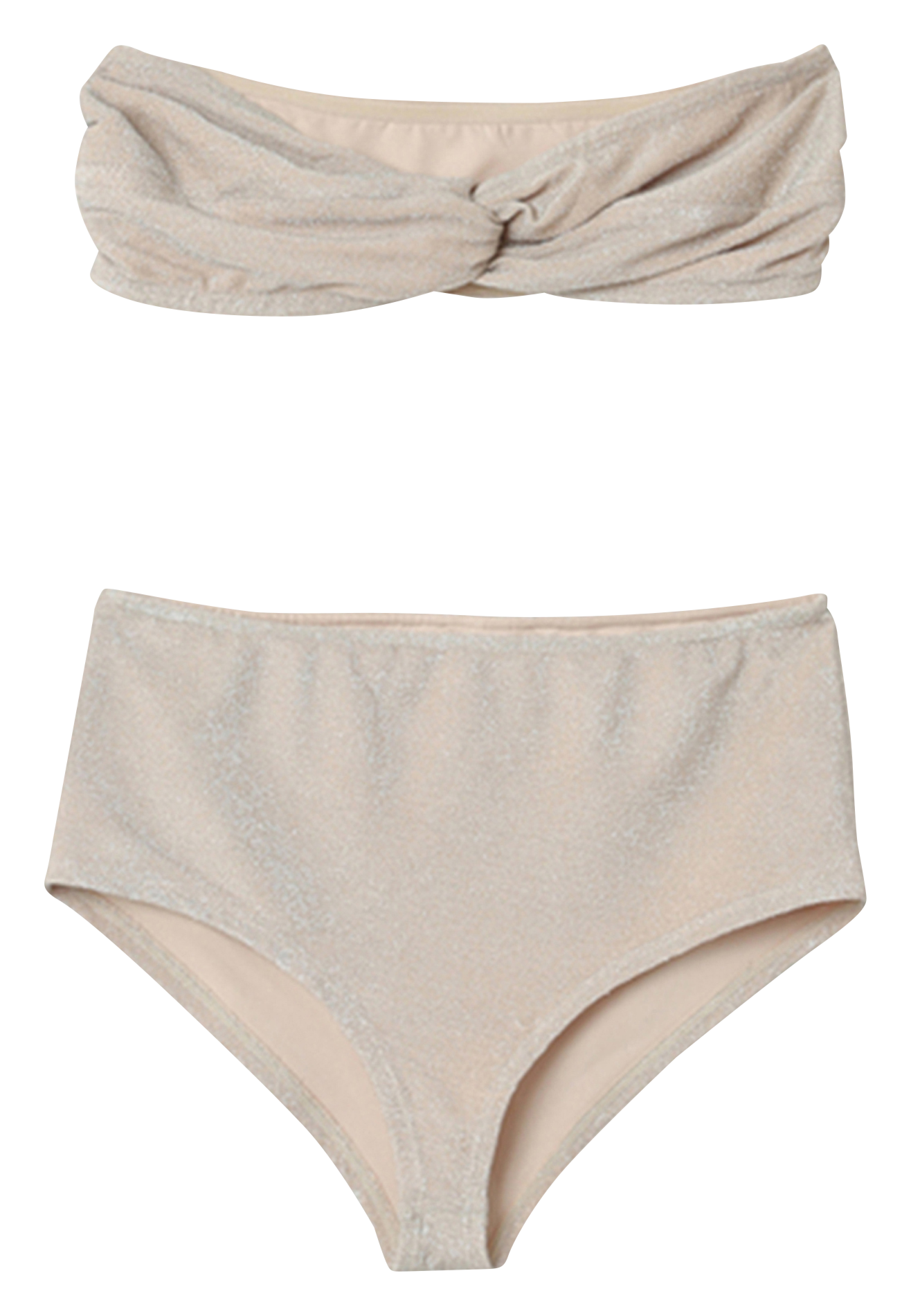 Bikini taille haute métallisé GRACE ET MILA Doré