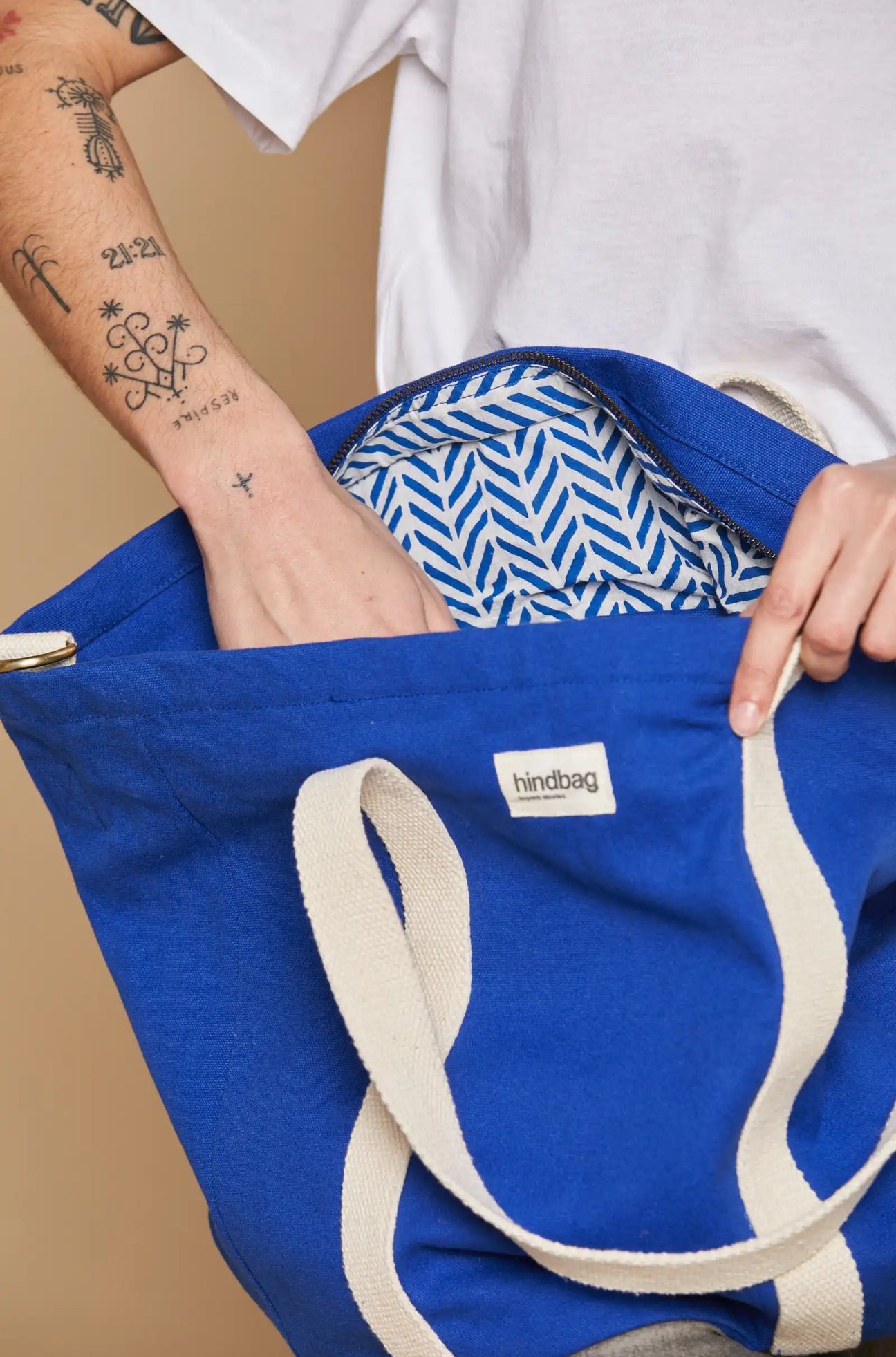 Cotton tote bag HINDBAG Blue