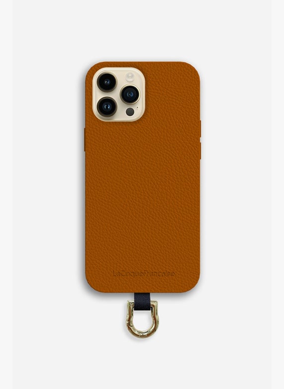 Coque de telephone en cuir pour iphone 12 pro max Orange