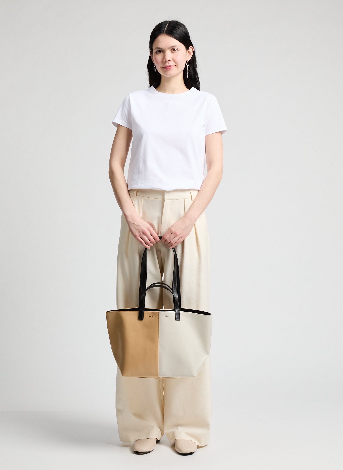 Round-neck cotton T-shirt SAISON 1865 White