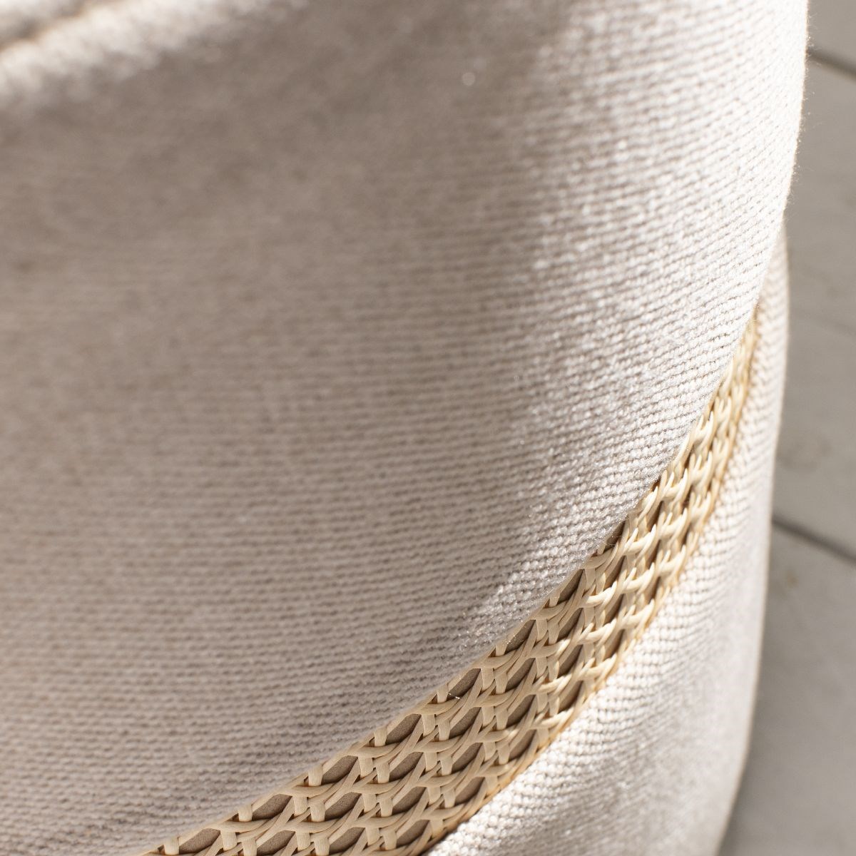 Wooden caned stool FACTORY Beige