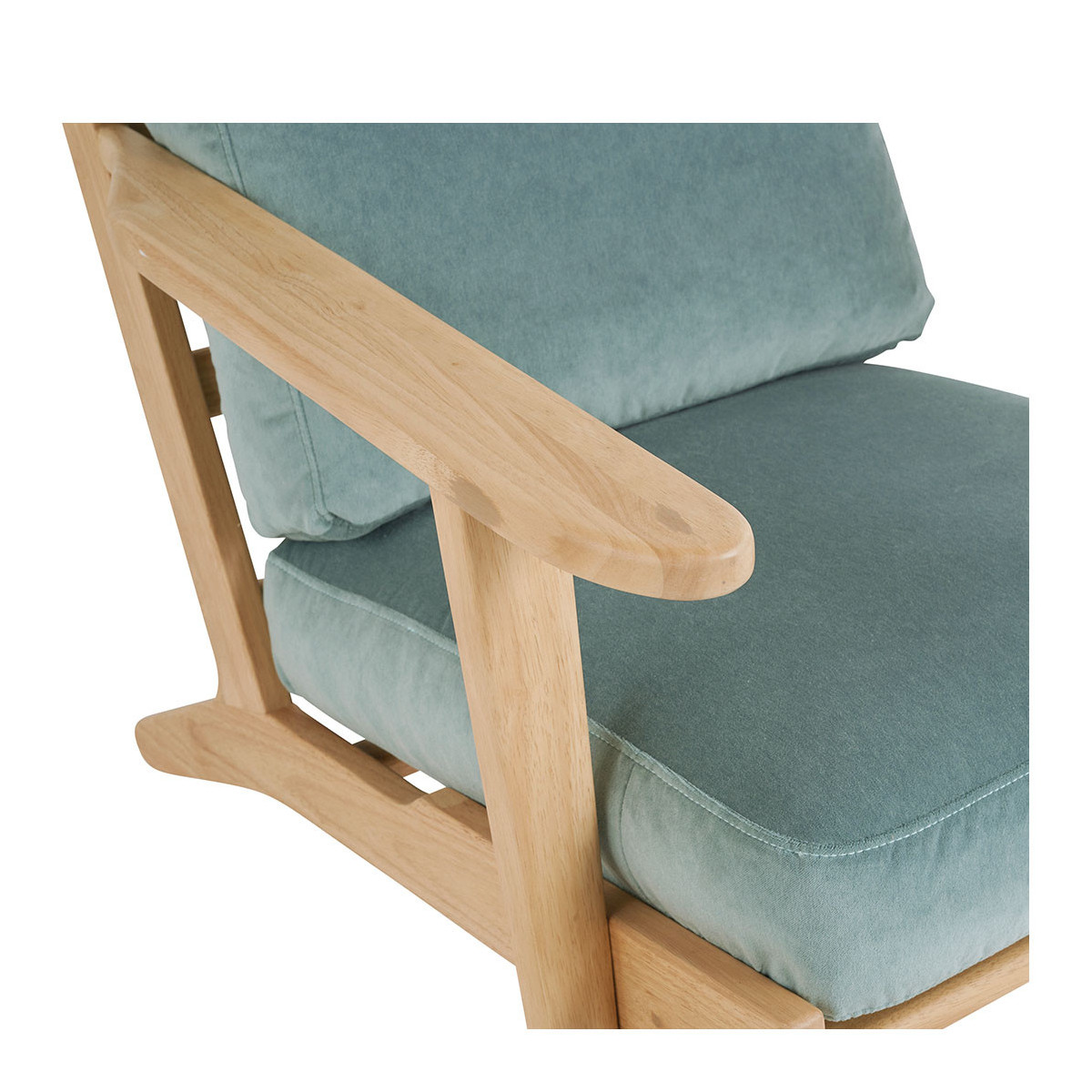 Fauteuil en velours BLANC D'IVOIRE Bleu